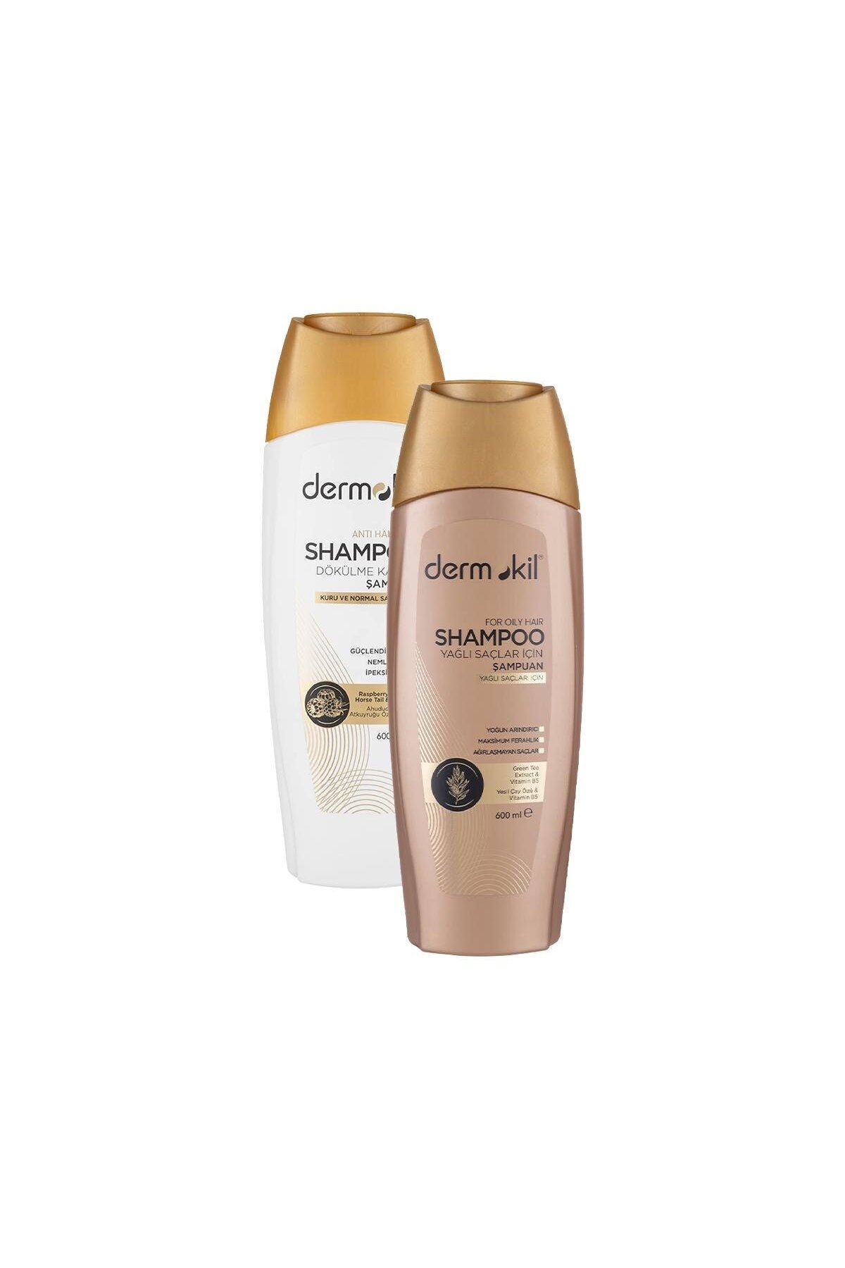 Dermokil-Shampoo for Oily Hair 600ml & Anti-Shedding Shampoo 600ml Set 2