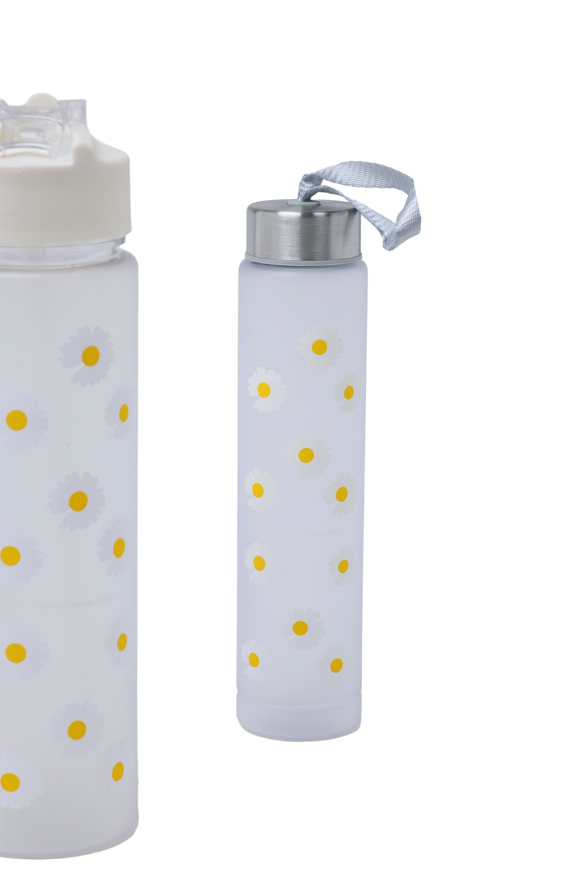 QUİCKPREP-Papatyali 3-Piece Motivational Water Bottle Set - 2 Lt+900 Ml+500 ml Tritan Gym Water Bottle 2