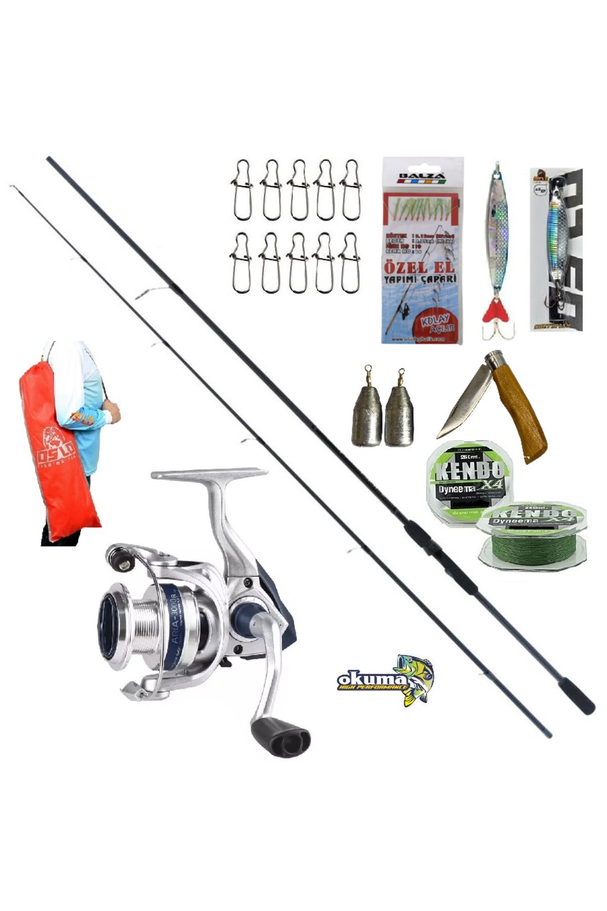 ست چوب ماهیگیری WAVE 15 40GR ARIA 4000 TEAM SET Okuma
