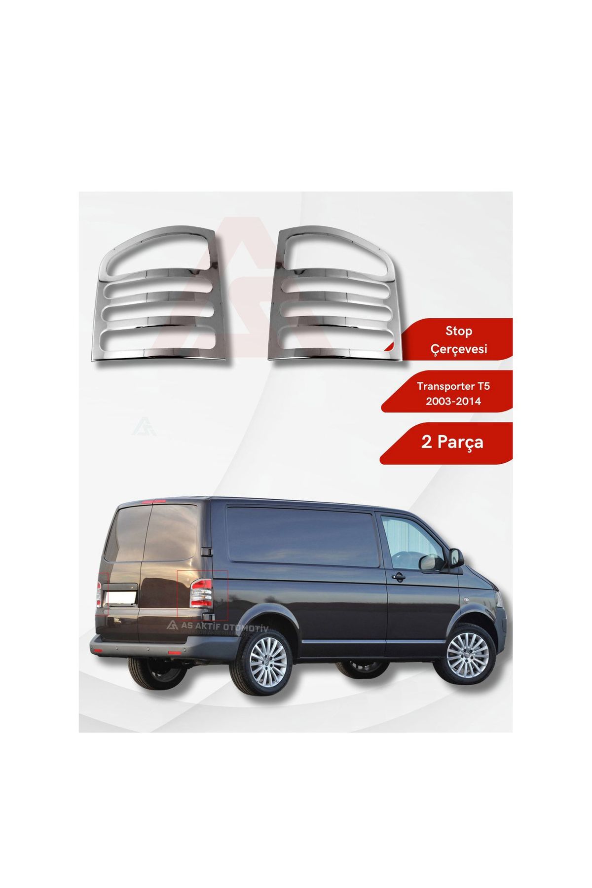 BTM OTOMOTİV VW Transporter T5 2003-2014 Stop Çerçevesi KROM 2 Parça P.Çelik