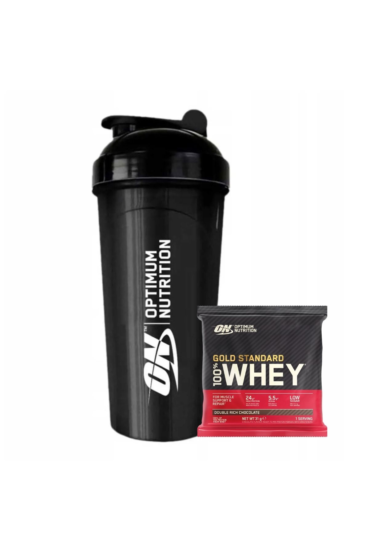 Optimum Nutrition Optimum Shaker 600 ml shaker-Spor ve Fitness - 100% Whey Gold Standard Çikolata Aromalı Şase 31g 1 S