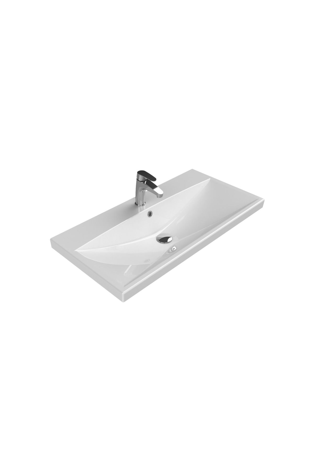 Turkuaz Seramik Elite 90 x 45 cm Etajerli Lavabo