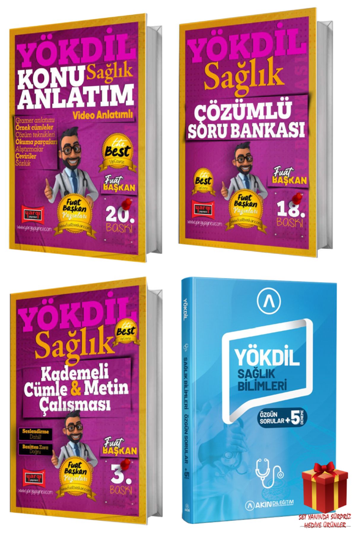 Yargı Yayınları Yargı Yökdil Sağlık Konu Anlatım+Soru Bankası+Sağlık Cümle Metin Çalışması+Akın Yökdil Sağlık+Hediye