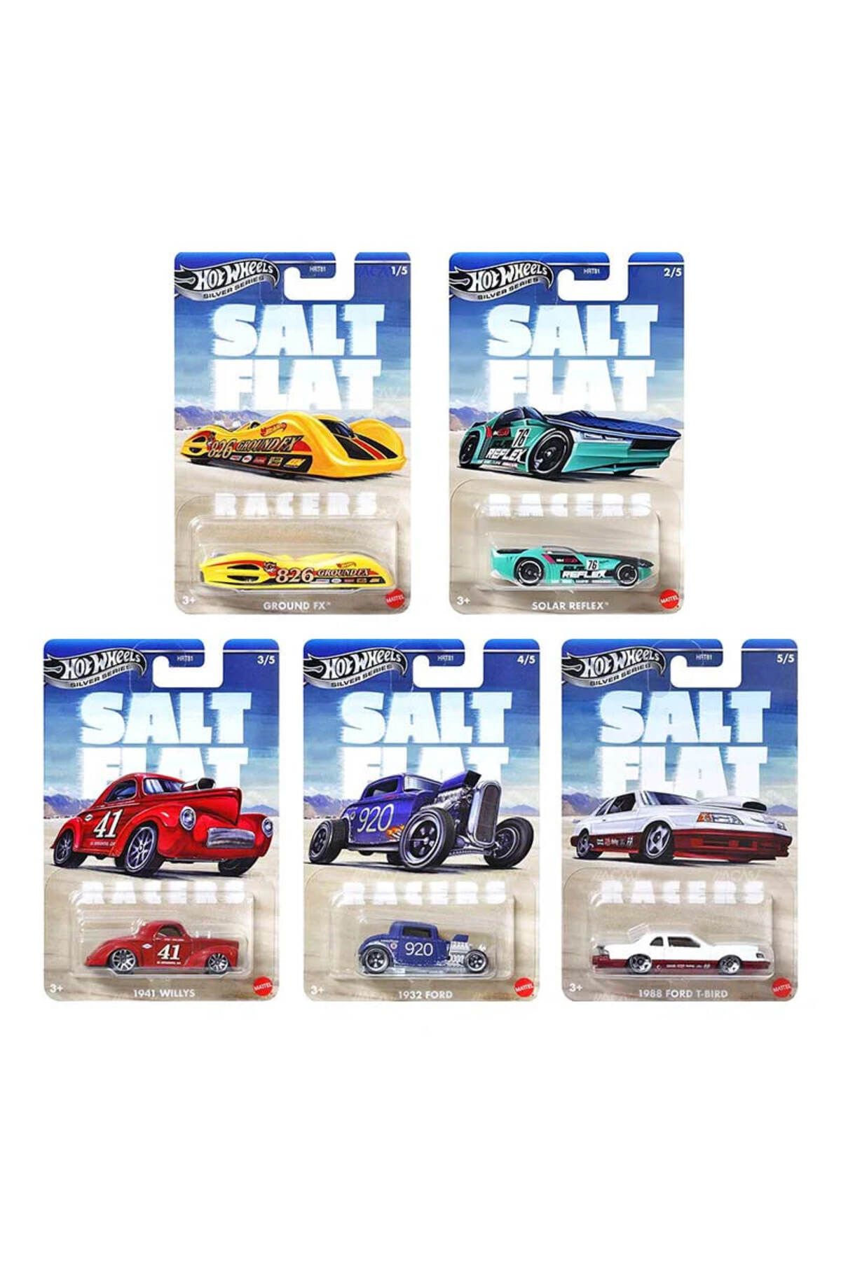 HOT WHEELS HotWheels SALT FLAT Uzun Kart 5'li Set - Silver Series