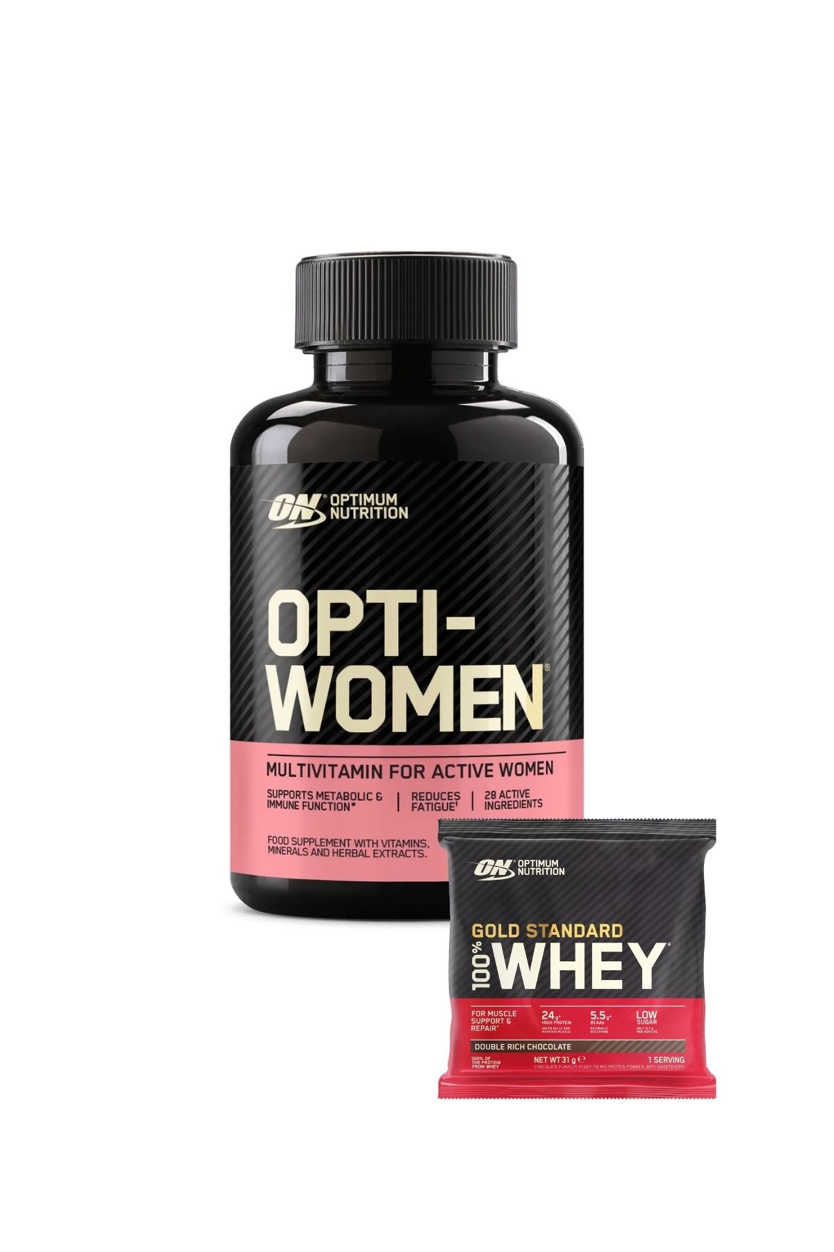 Optimum Nutrition Opti-Women Kadın Multivitamin 60 Kapsül 48g Sağlık ve Enerji Desteği - 100% Whey Gold Standard Çikol