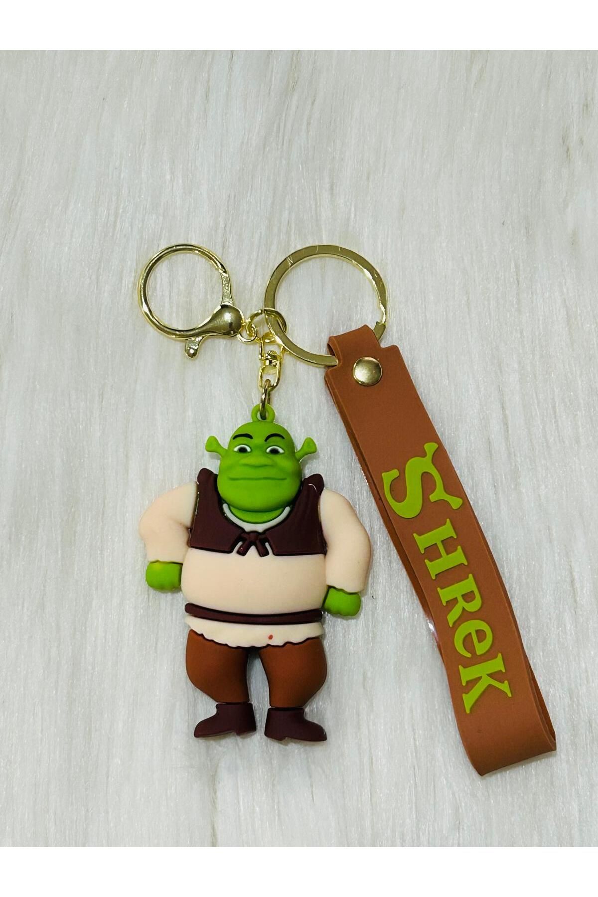 KAYLANIN DÜNYASI Shrek Figürlü Anahtarlık,çanta süsü,3D,silikon,Lüx,Büyük boy