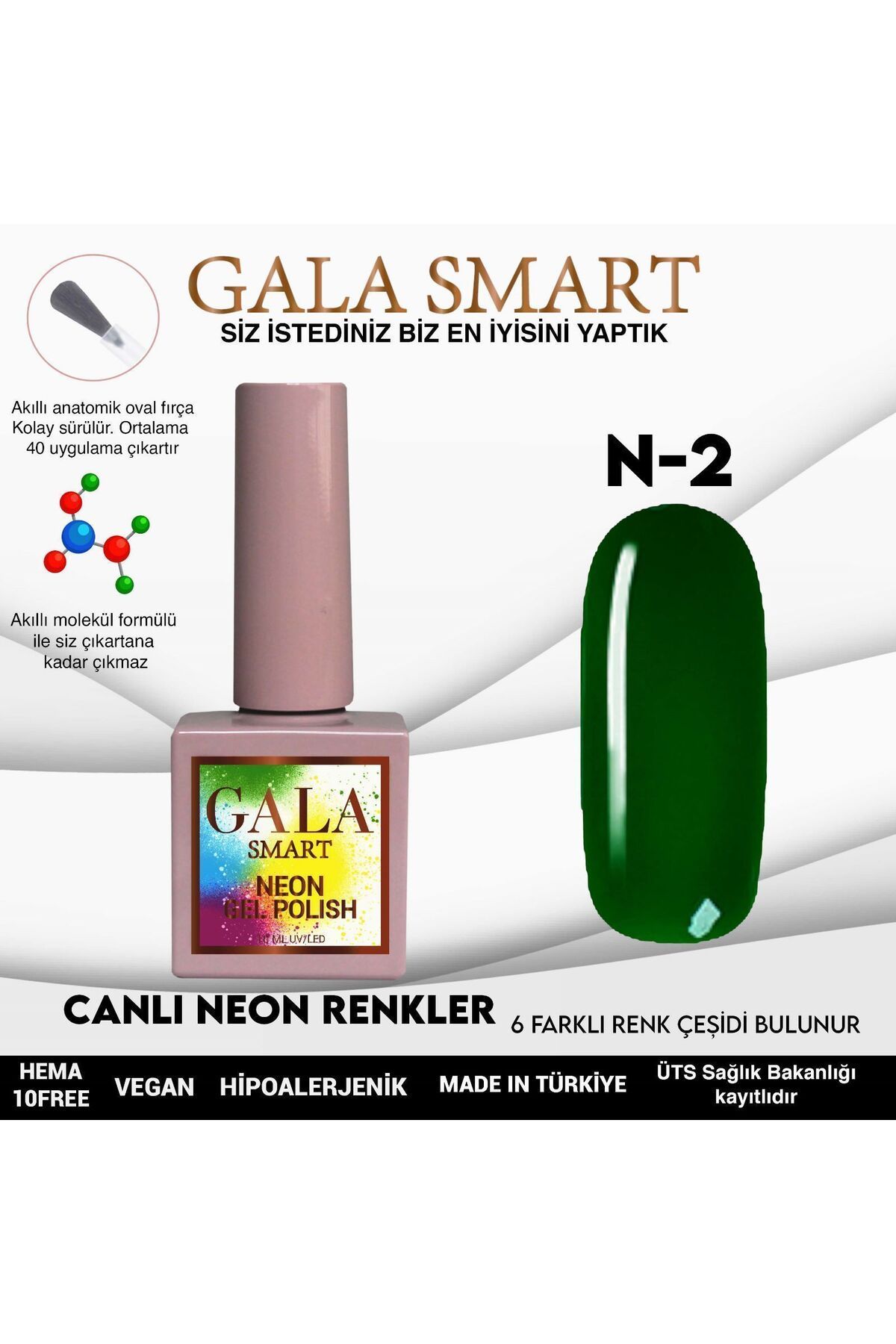 gala smart Neon Kalıcı Oje 10ml N02