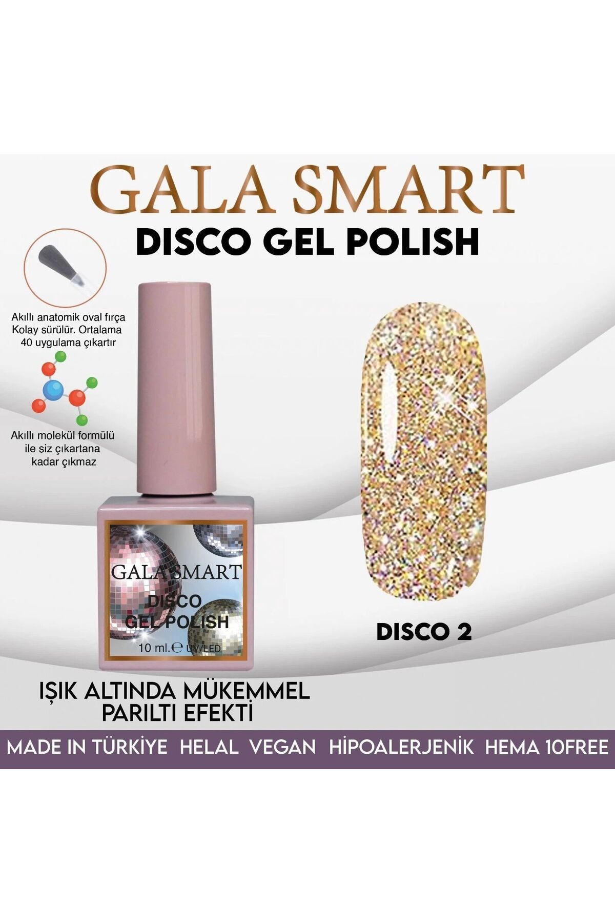 gala smart Disco Kalıcı Oje 10ml D02