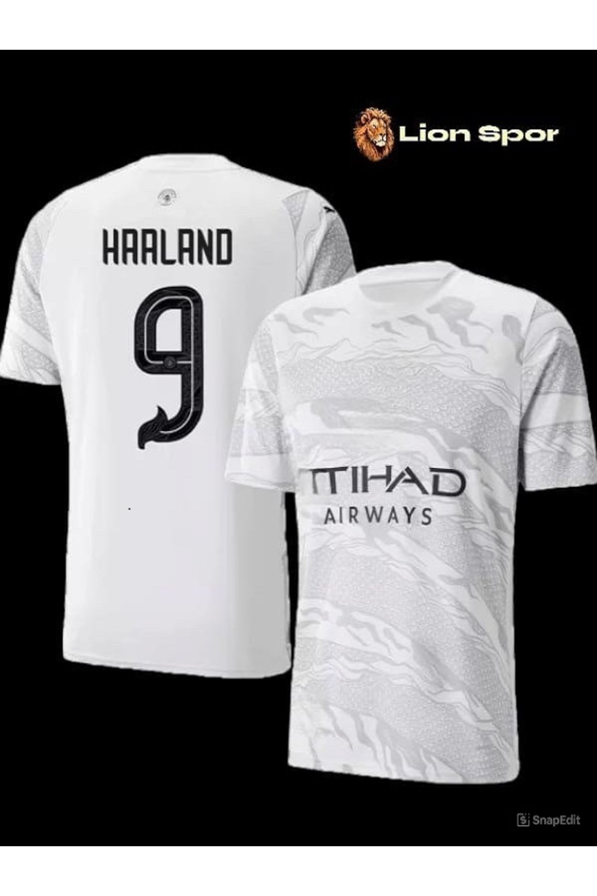 Lion Spor Haaland C.i.t.y.  haland 9 Dragon Beyaz Kısa Kollu Forma