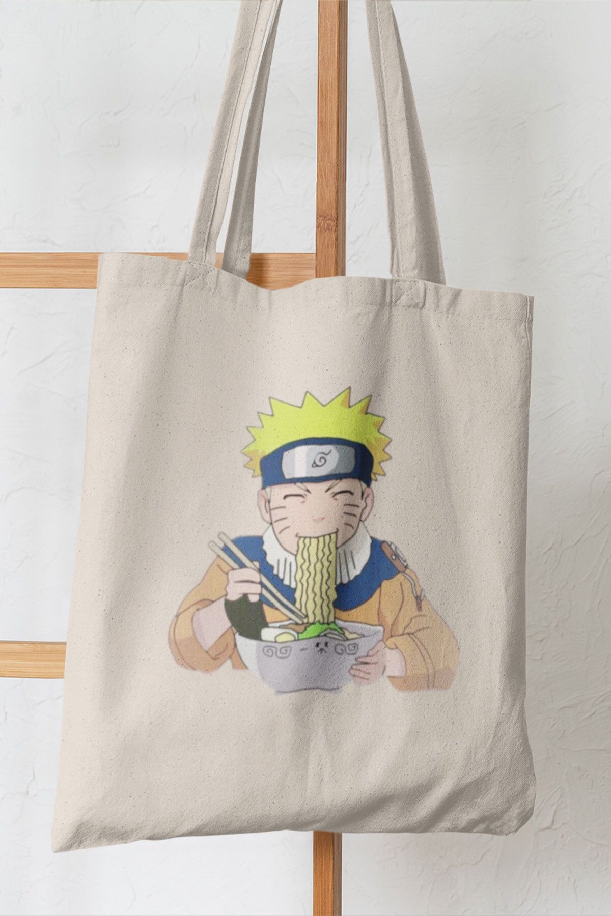 qoeuyl boutique Naruto Anime Baskılı Omuz Çantası %100 Pamuklu Tote Bag Ham Bez Çanta