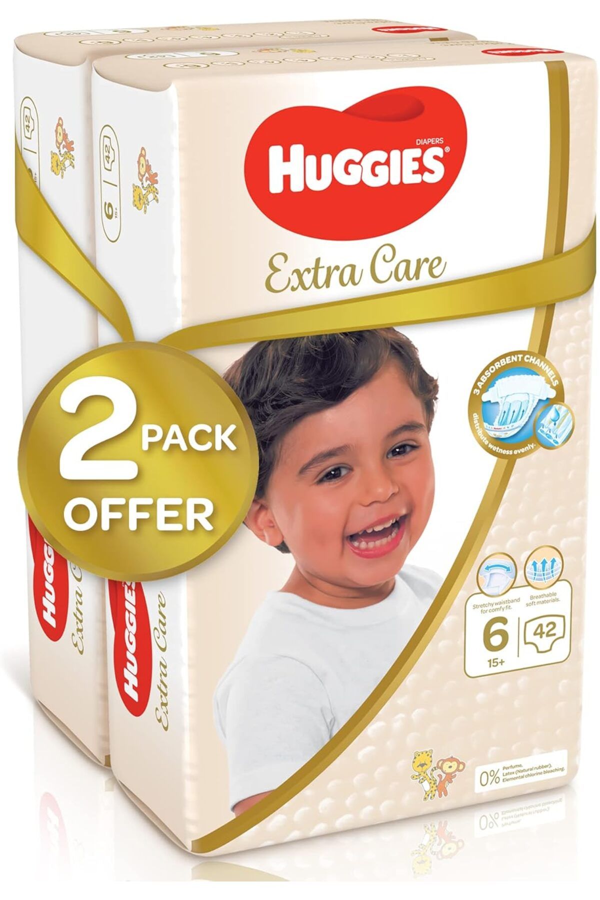 Huggies-Extra Care, Size 6, 15+ kg, Twin Jumbo Pack, 84 Diapers 2