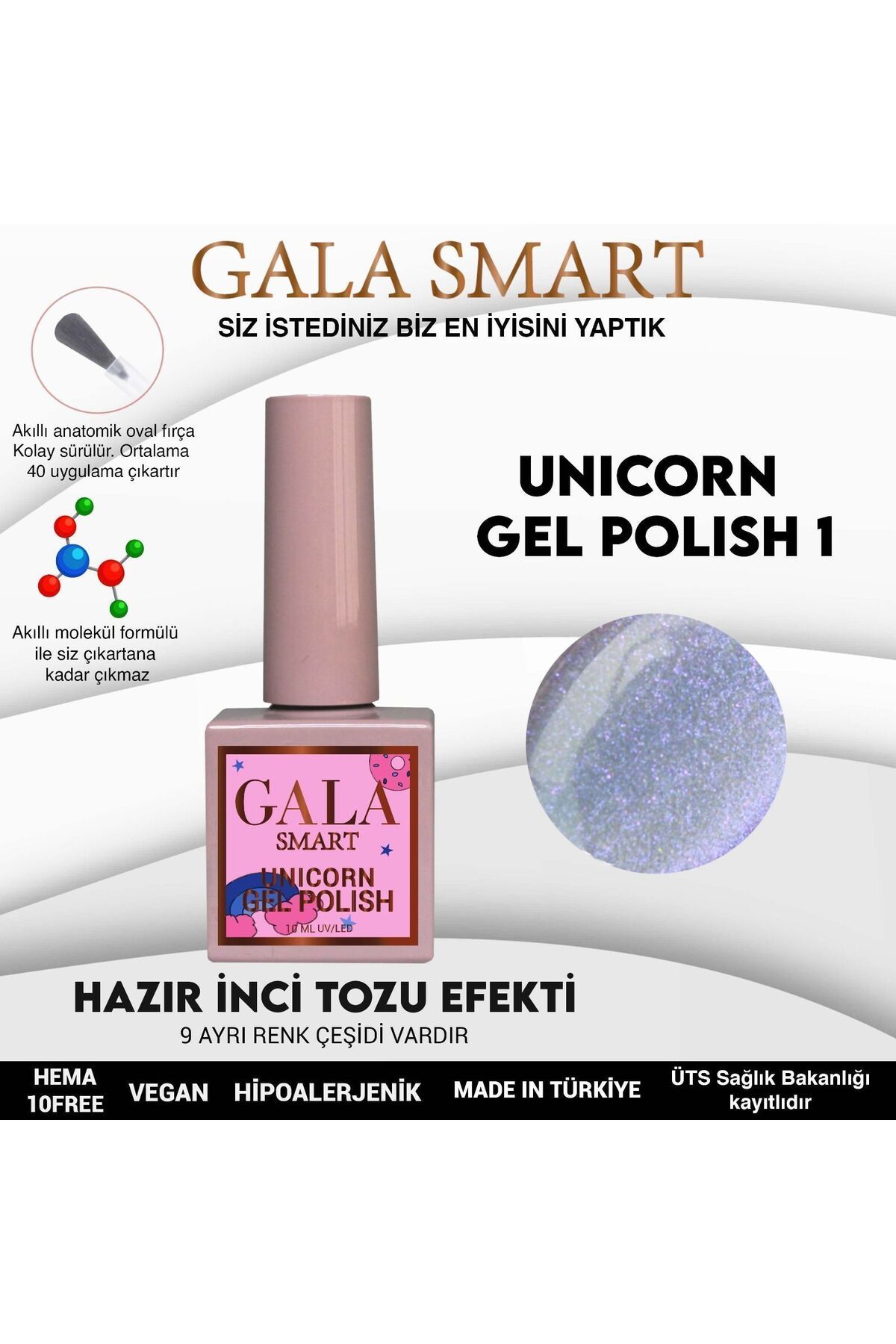 gala smart Unicorn Kalıcı Oje 10ml U01