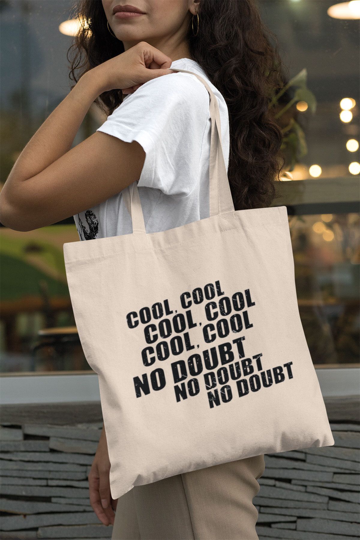 qoeuyl boutique Brooklyn Nine Nine Jake Peralta Cool Baskılı Omuz Çantası %100 Pamuklu Tote Bag Ham Bez Çanta