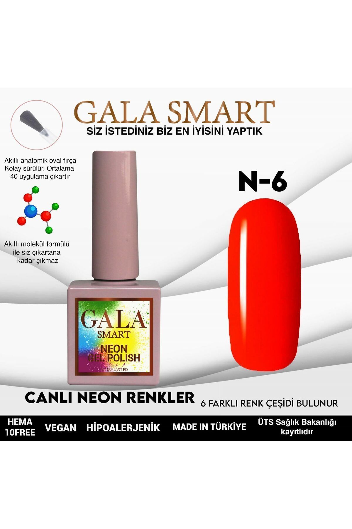 gala smart Neon Kalıcı Oje 10ml N06