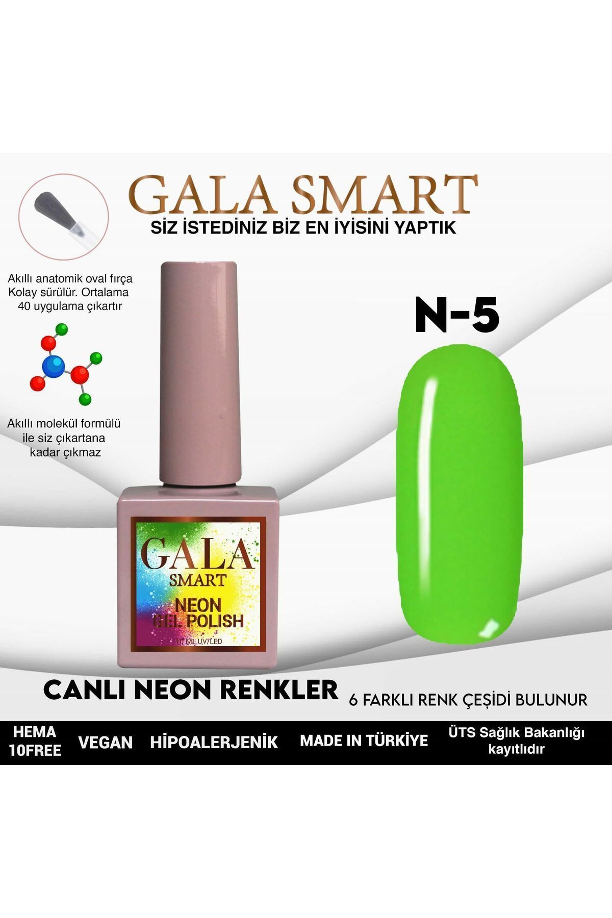 gala smart Neon Kalıcı Oje 10ml N05