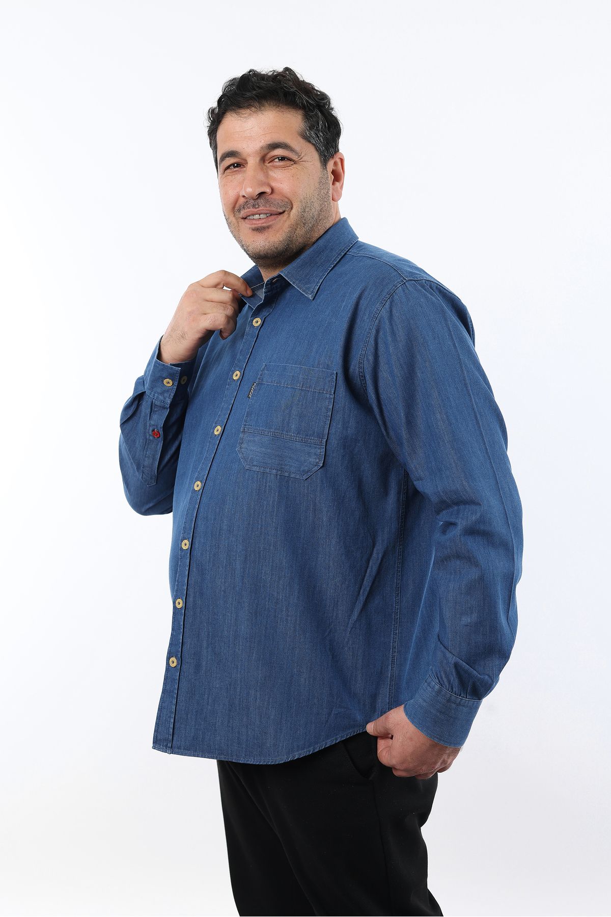 TOUSUS-Cămașă pentru bărbați din denim albastru de mărime mare BTL-3031-TSS 3