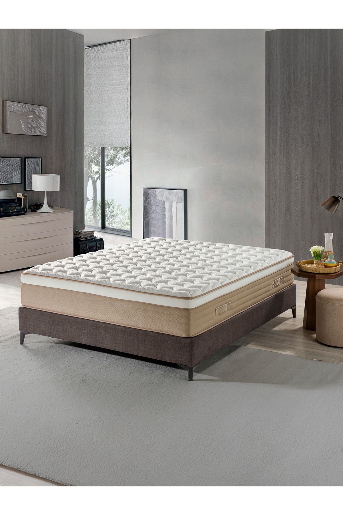 BED LİNE Visco Bamboo Kuş Tüyü Pedli Full Ortopedik Cloudy Line Yatak