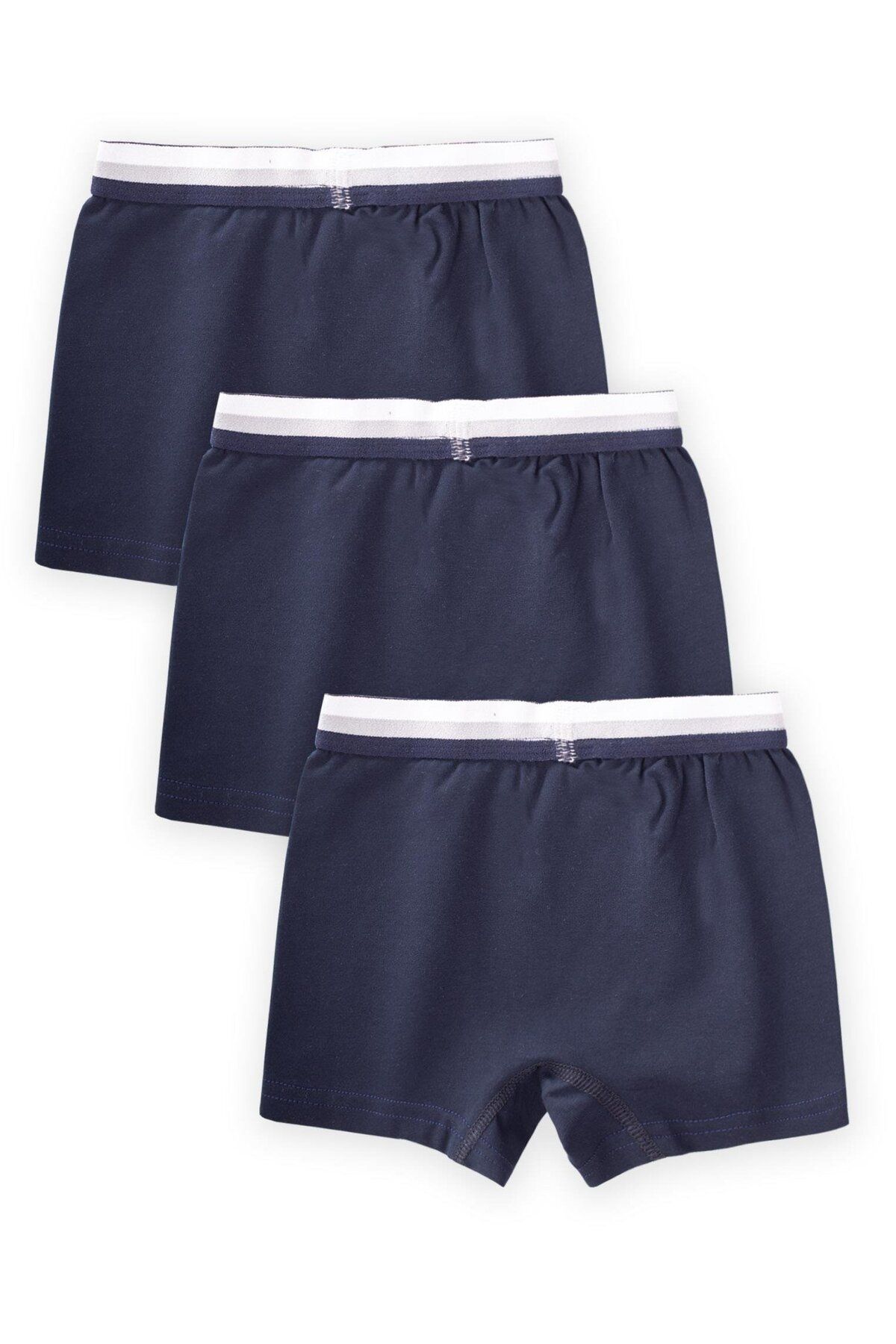 Cigit-Triple Men's Boxer Set 2-9 Years Dark Blue 2