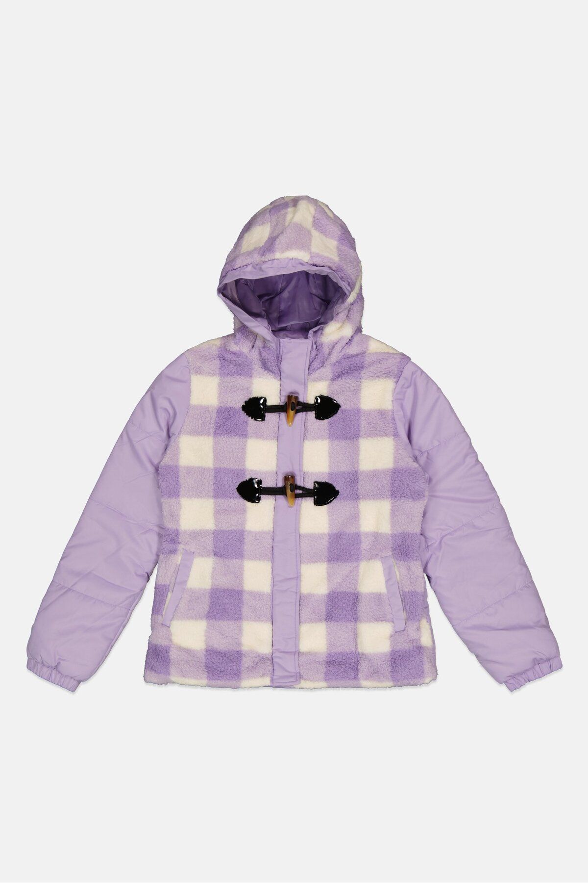 Limited Too-Kids Girl Checkered Hooded Jacket, Lilac 1