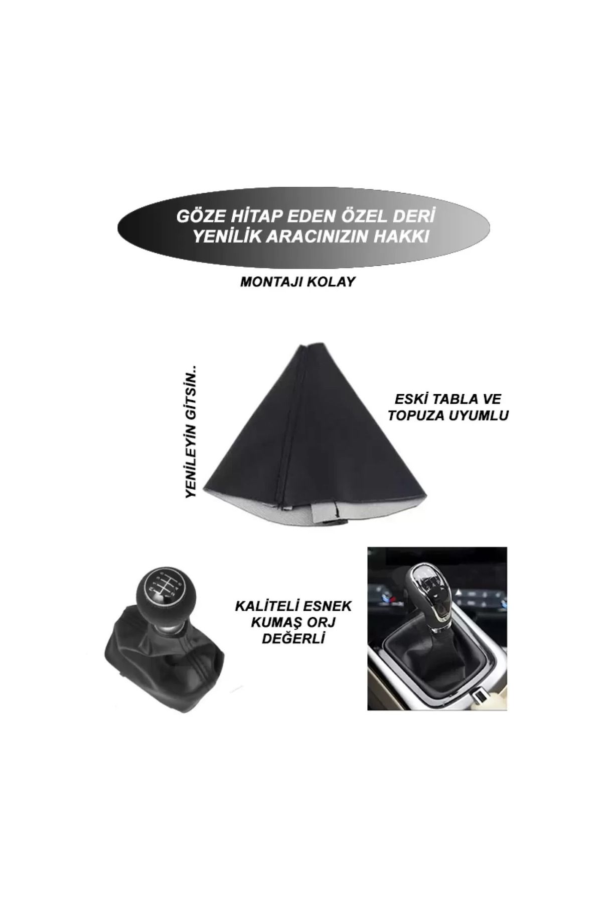 bol bol cesit-SUZUKI ALTO - Compatible Black Stitched Gear Gaiter 2