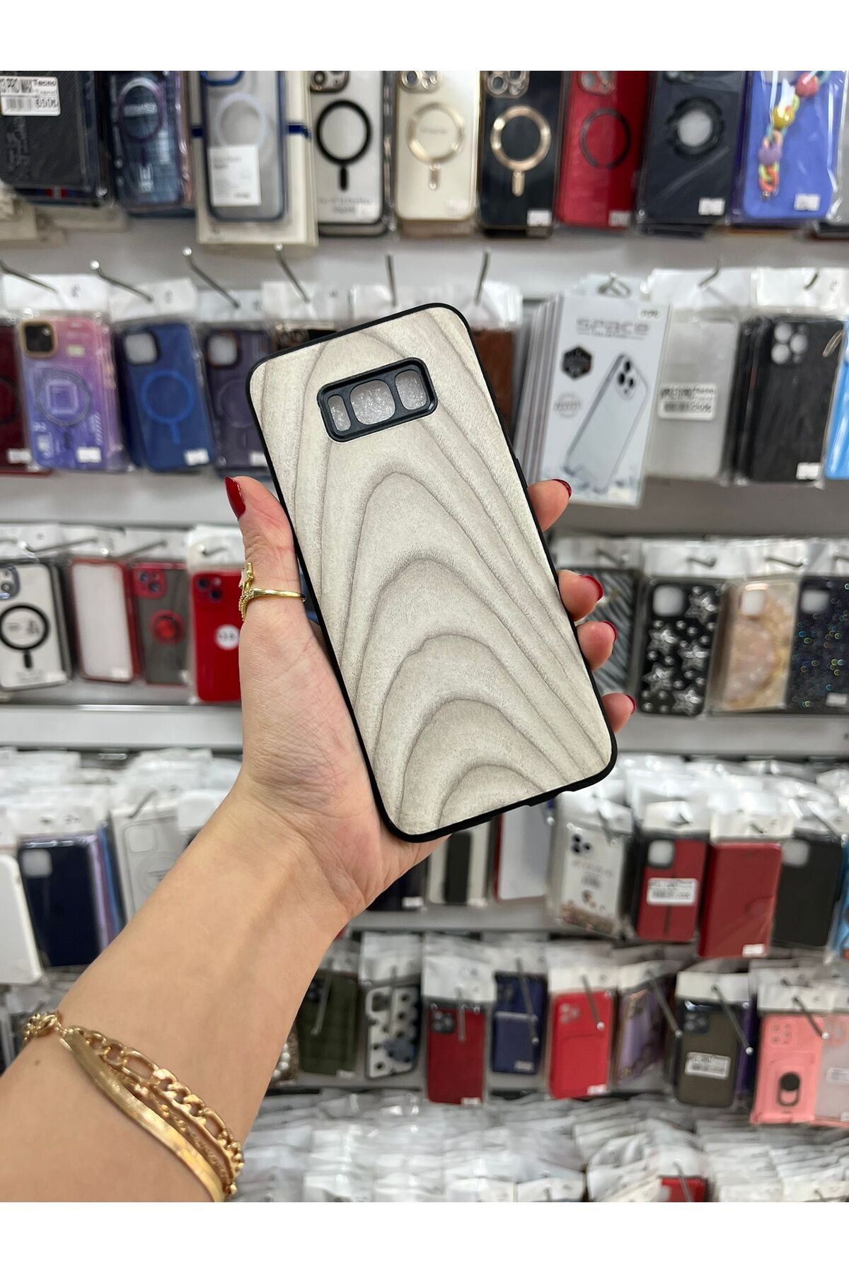 TECNOTREND Galaxy S8 Plus Ahşap Desenli Sert Silikon Kılıf