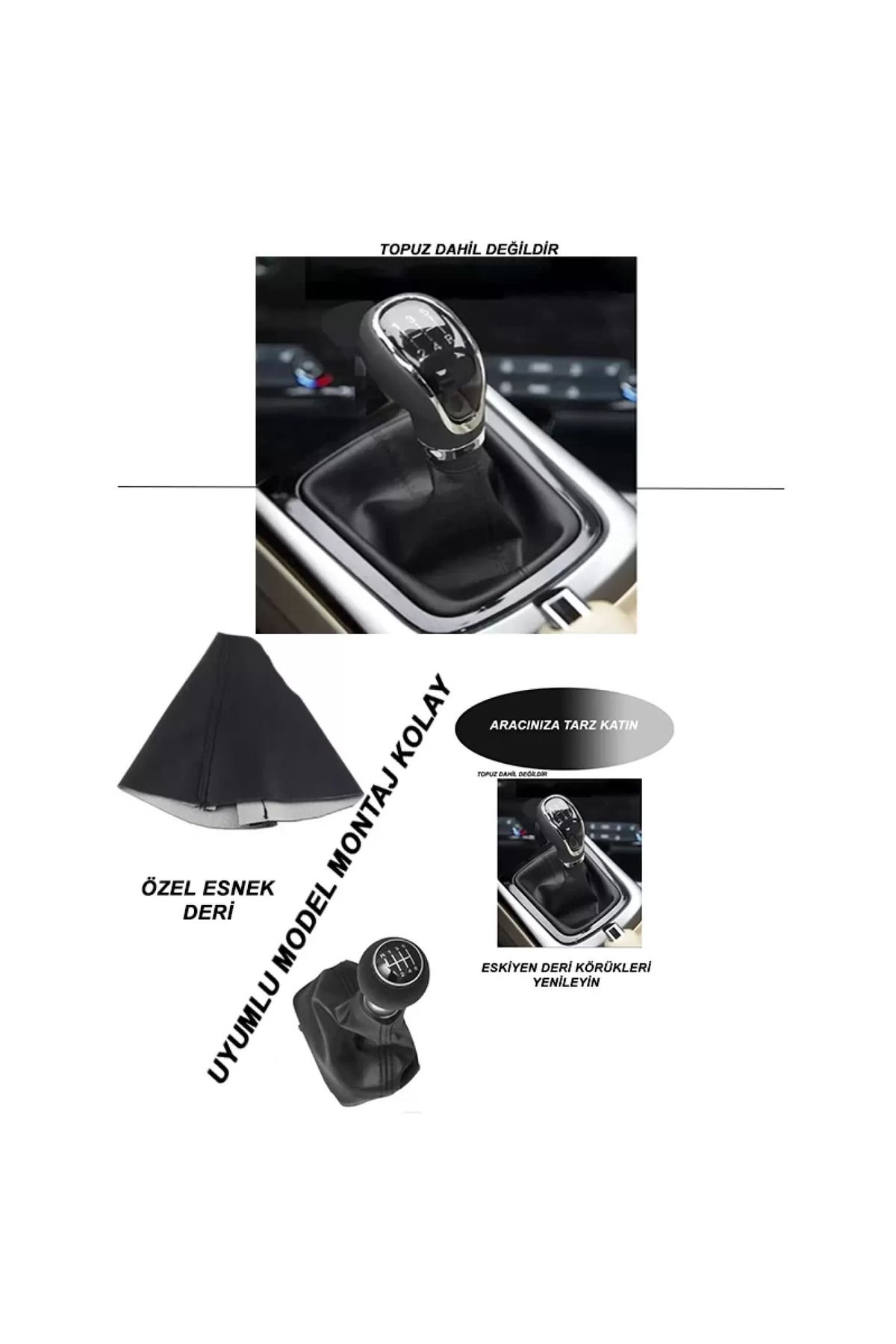 bol bol cesit-SUZUKI ALTO - Compatible Black Stitched Gear Gaiter 5