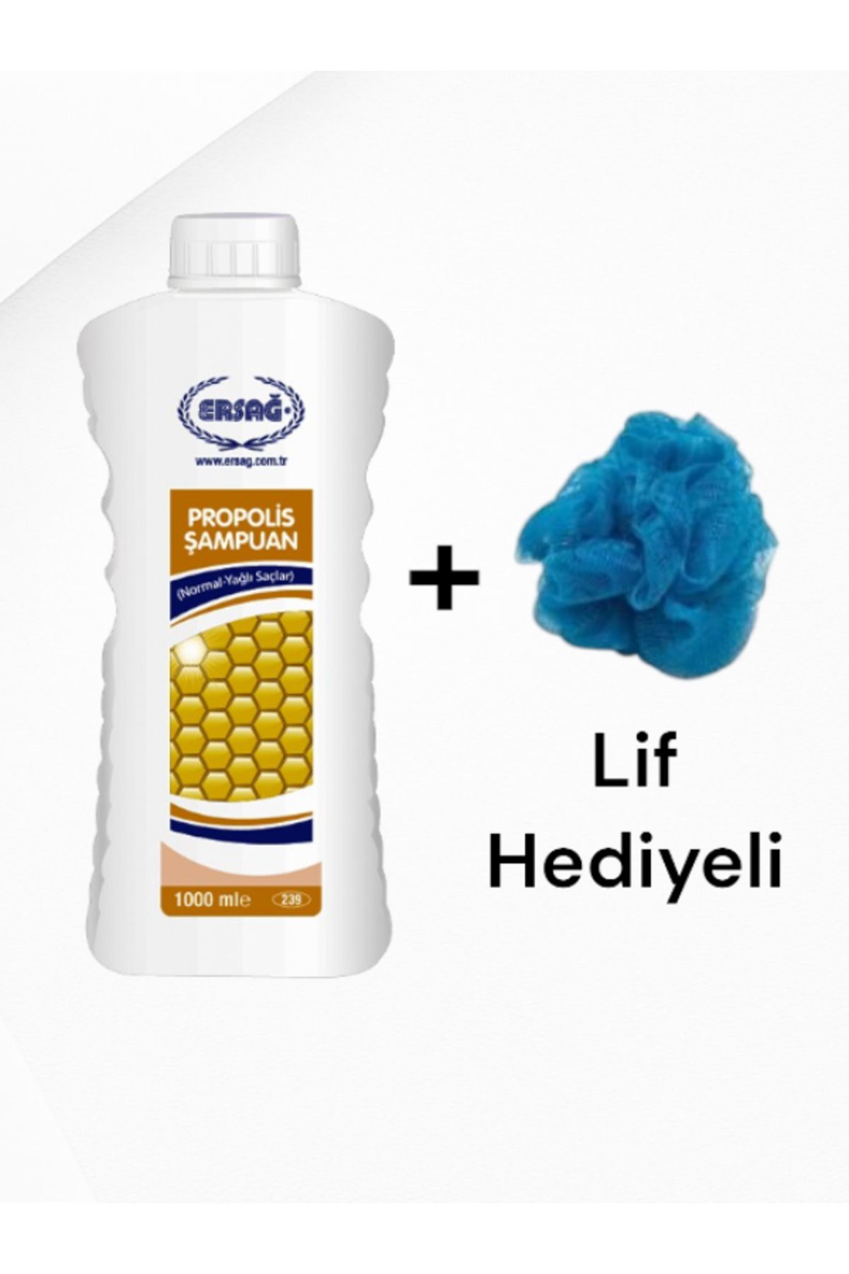 Ersağ PROPOLİSLİ ŞAMPUAN (NORMAL-YAĞLI SAÇLAR) 1000 ML - ( Lif Hediye'li ) 102-3