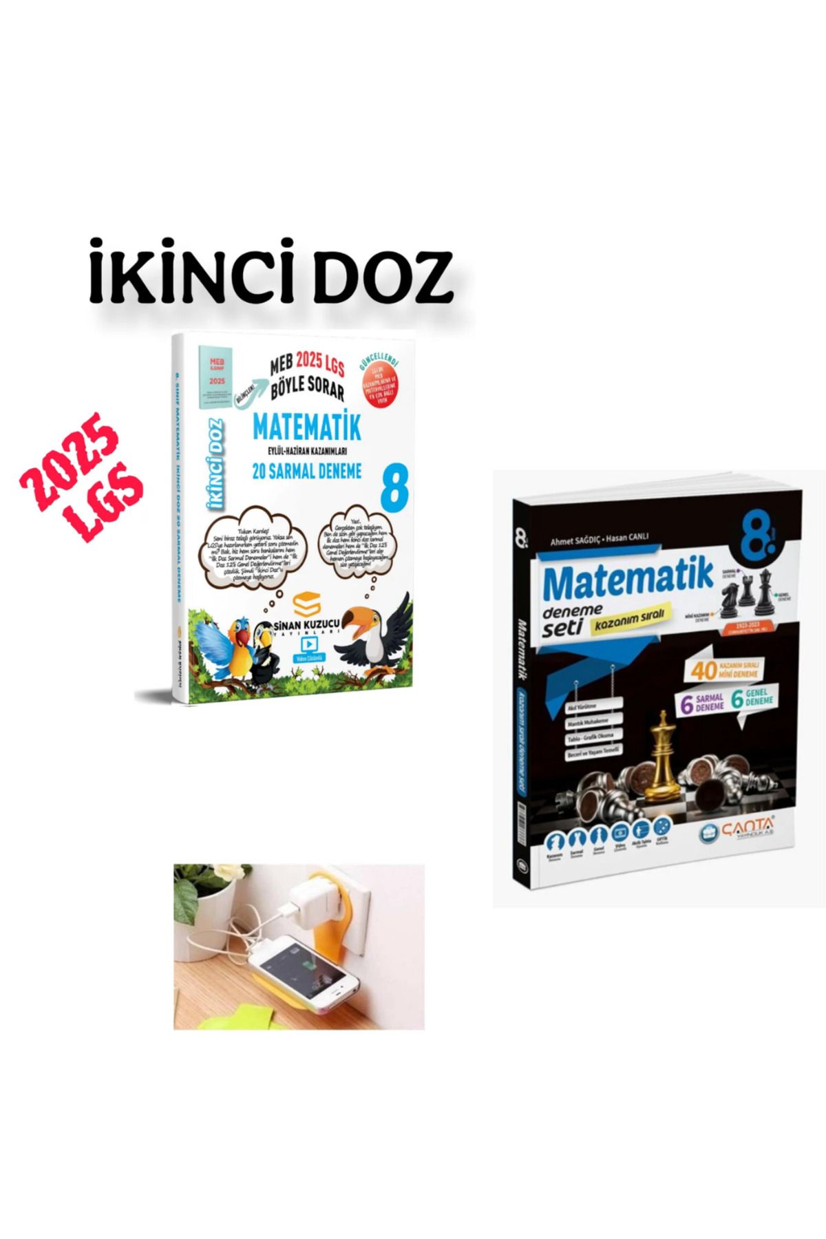 SİNAN KUZUCU YAYINLARI 8.SINIF SİNAN KUZUCU 2.DOZ MATEMATİK SARMAL  + ÇANTA  MATEMATİK  DENEME  SET 2025(PRİZ TUTUCULU)