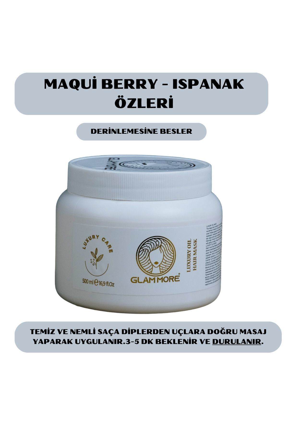 Derinlemesine Besleyici & Güçlendirici Luxury Oil Hair Mask 500 ml — glammoreoilmask500ml — تصویر 6 از 8
