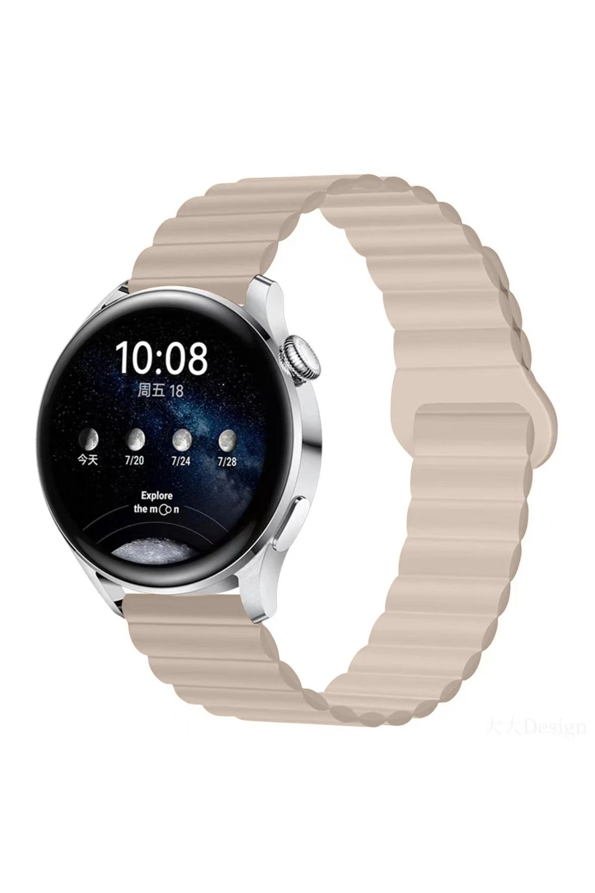 MMPSHOP Huawei Watch GT 3 Elegant 42mm Uyumlu 20mm Manyetik Süet Dokulu Akıllı Saat Kordonu