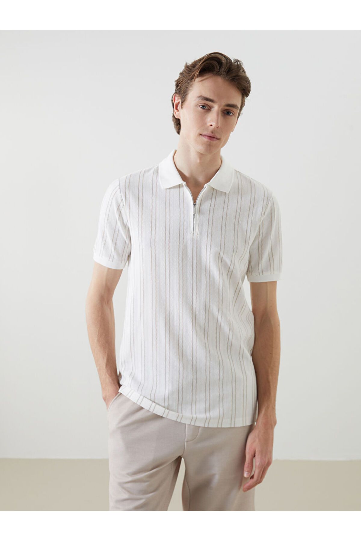 LC Waikiki Polo Yaka Çizgili Erkek Tişört
