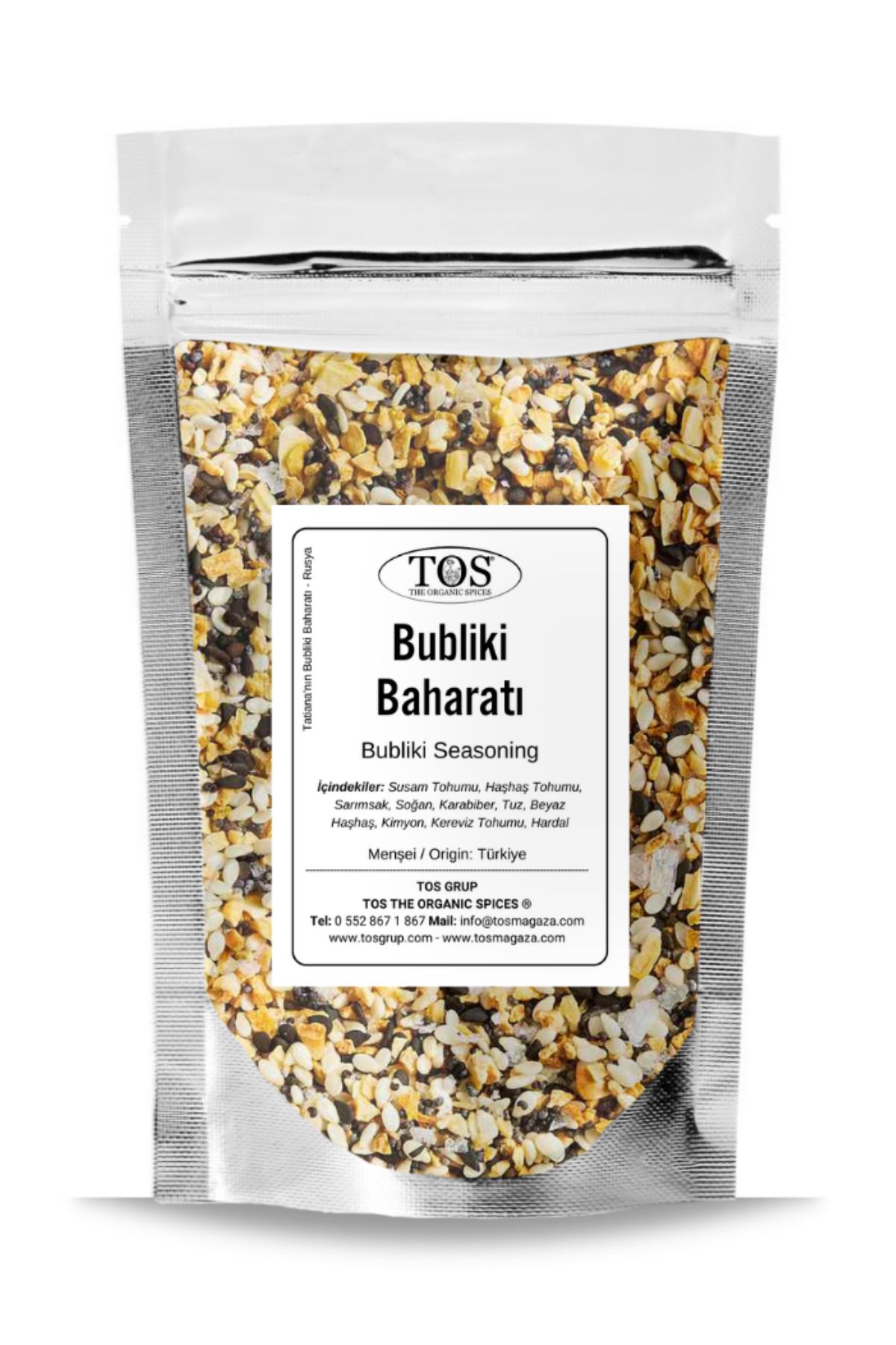 TOS The Organic Spices Tatiana'nın Bubliki Baharatı 250 gr Tatiana's Bubliki Seasoning