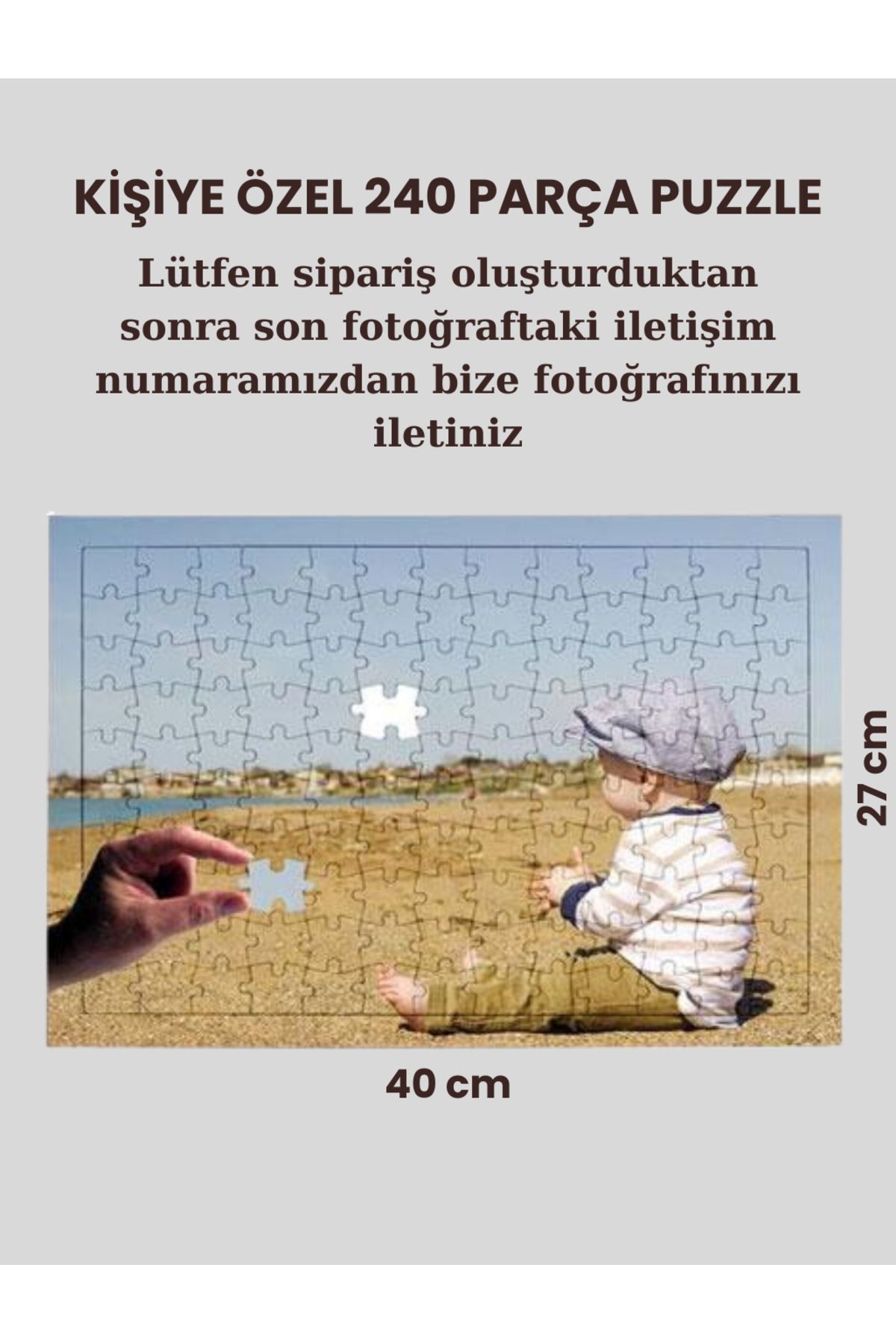 Elbasan Tekstil Kişiye Özel Fotoğraflı 240 Parça Yap boz Puzzle A3 Ebat 27 x 40 Cm