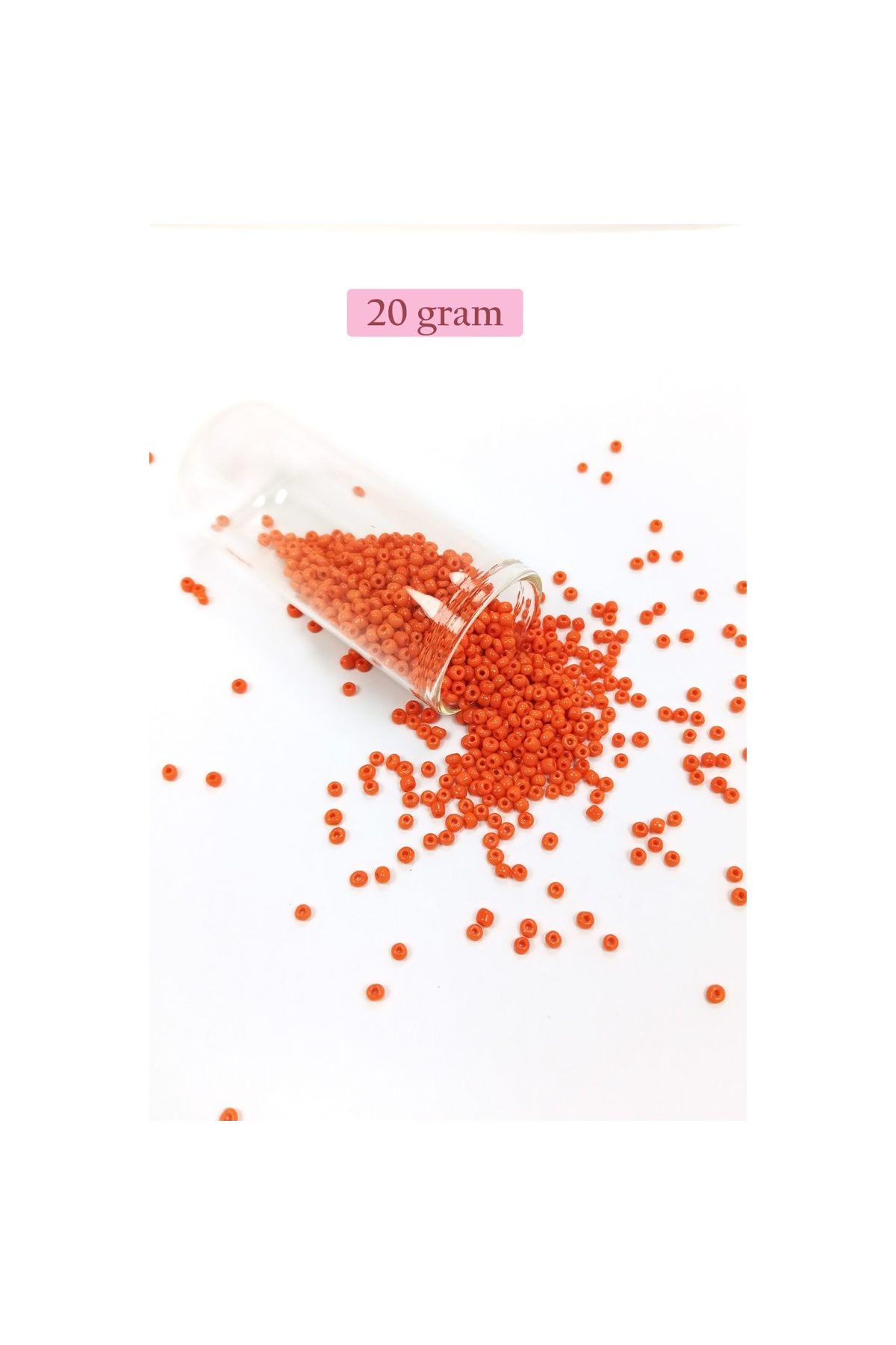 maarketim Dökme Cam Kum Boncuk (11/0) 2 mm - 20 Gram - Turuncu
