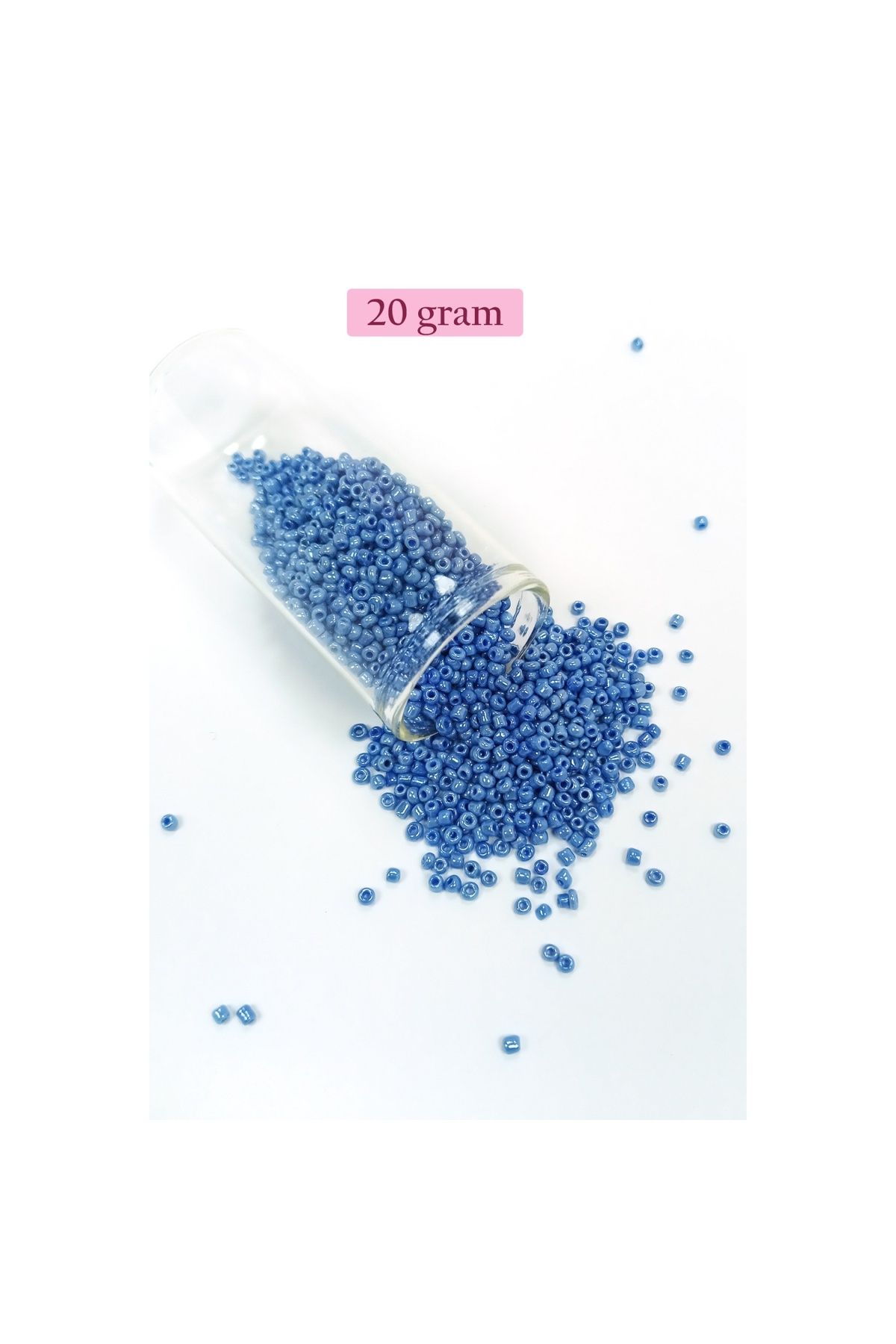maarketim Dökme Cam Kum Boncuk (11/0) 2 mm - 20 Gram - Mavi