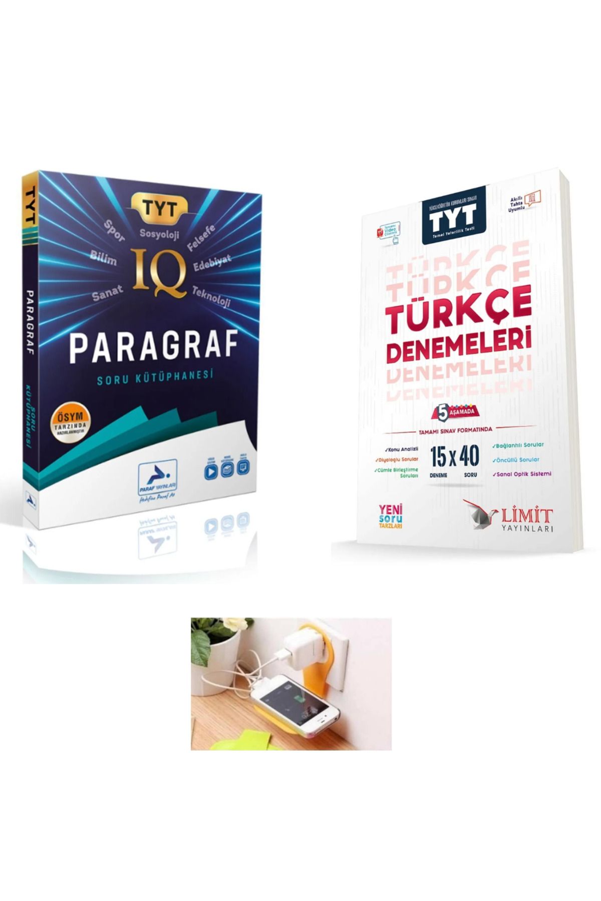 paraf yayınları TYT Iq Paragraf Soru Kütüphanesi + Limit Tyt 15'li Türkçe Denemeleri Set 2025(PRİZ TUTUCULU)