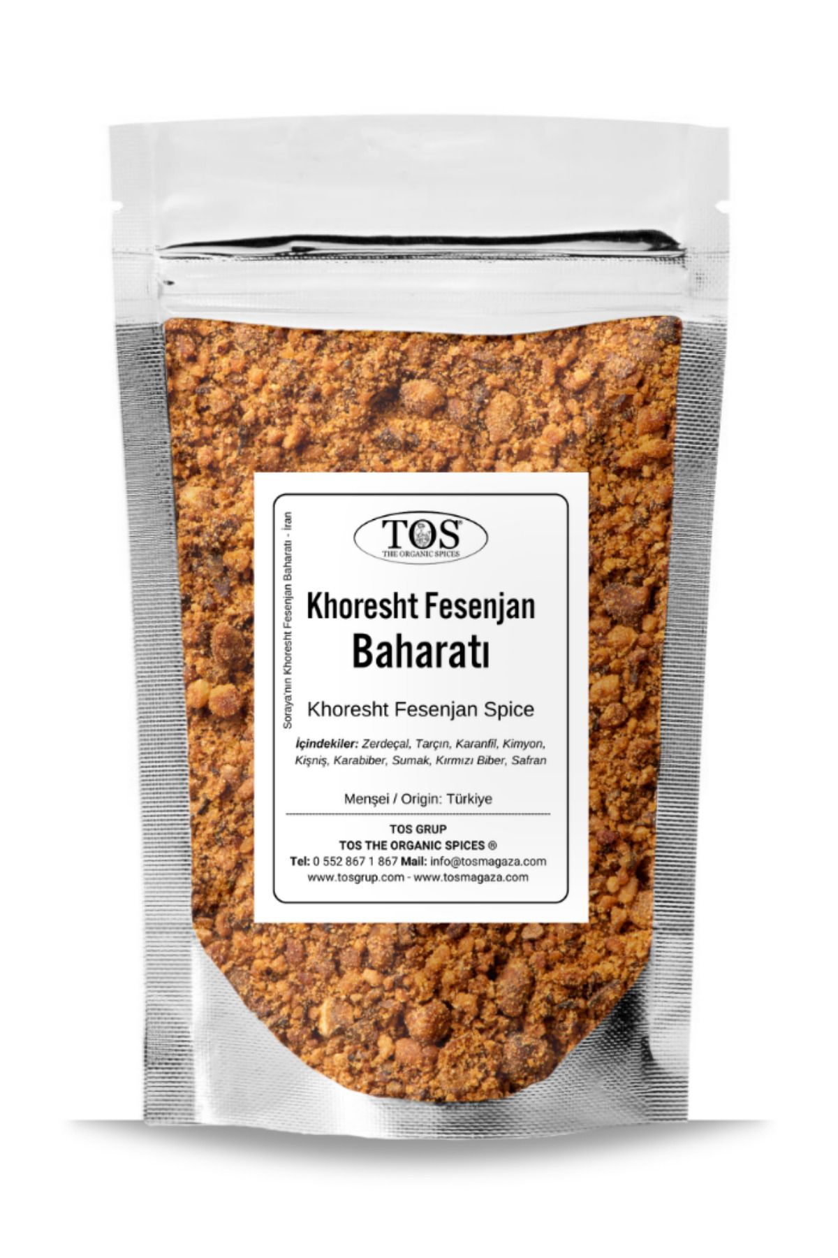 TOS The Organic Spices Soraya'nın Khoresht-e Fesenjan Baharatı 500 gr Soraya's Khoresht-e Fesenjan Seasoning