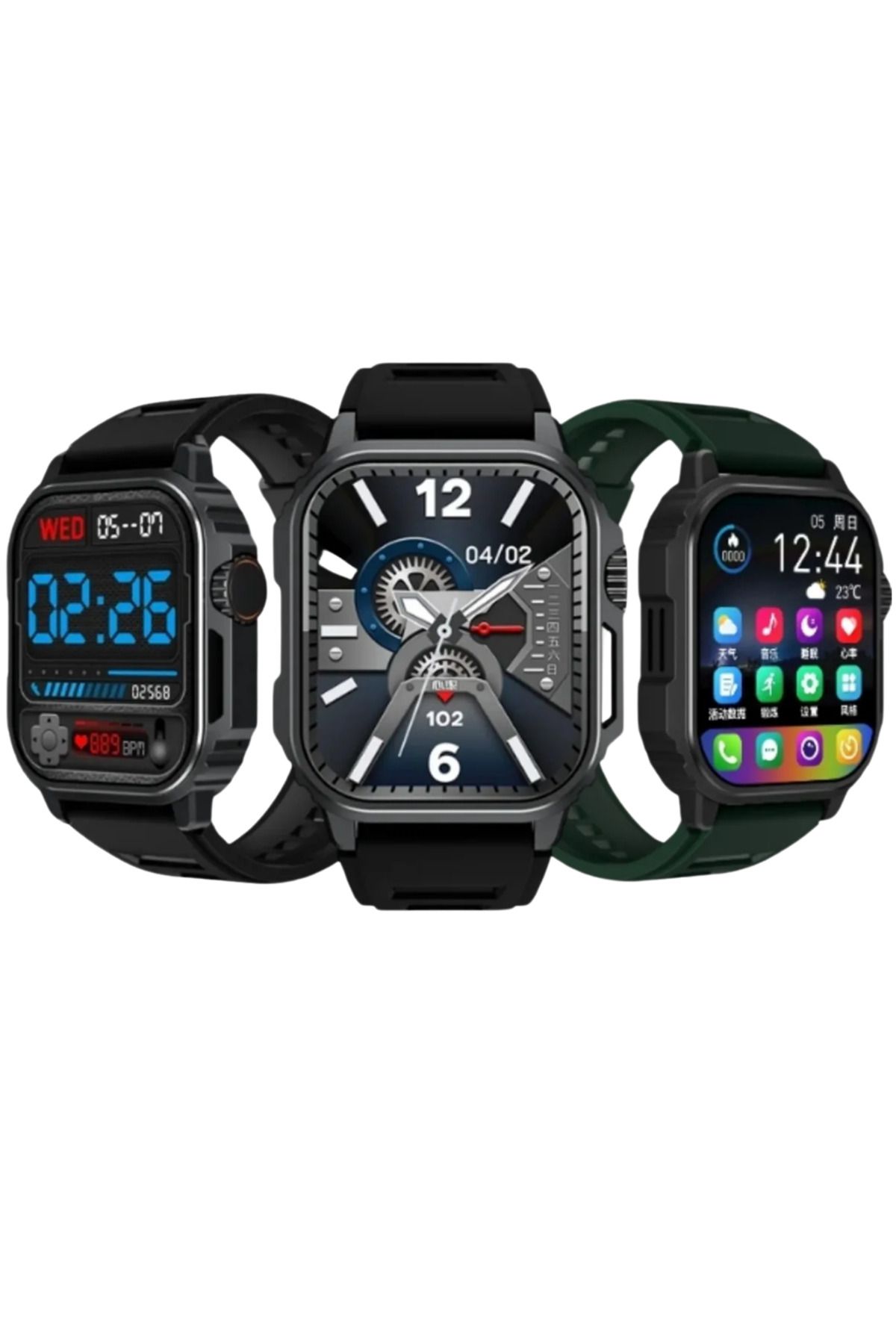 SONREİR Watch Ultra TW11 Siyah AMOLED Ekranlı Akıllı Saat, Su Geçirmez GPS NFC iPhone & Huawei Uyumlu 8,9,10