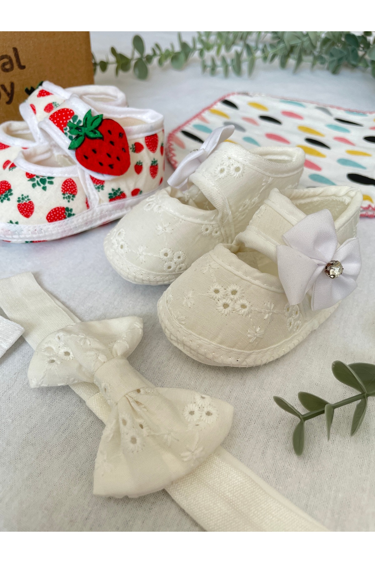 MASALBABY Saç Bantlı Bebek Mevlüt Patiği (ÇITÇITLI MAMA ÖNLÜĞÜ /OMUZ MENDİLİ HEDİYELİ) /yeni Doğan Hediyelik fotoğrafı 3 (önizleme)