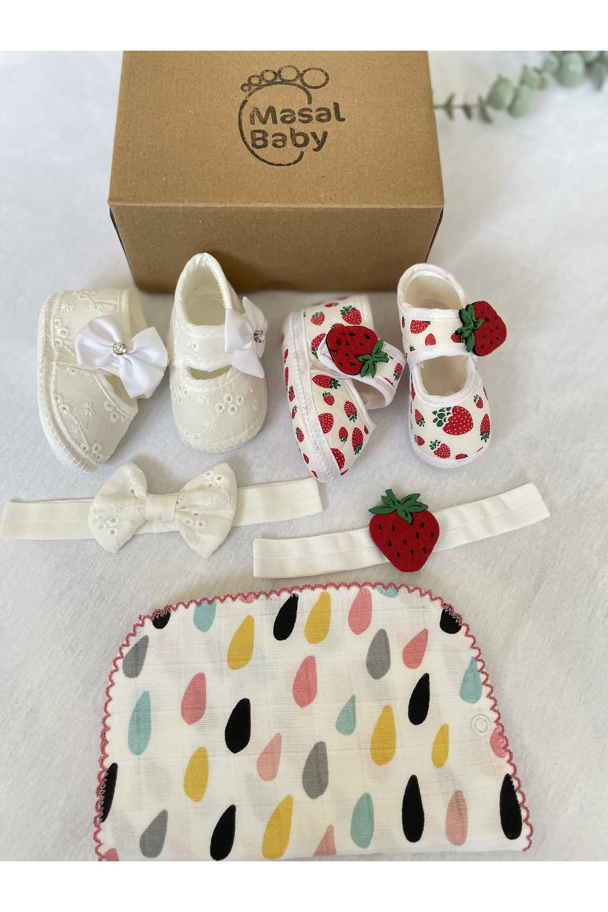 MASALBABY Saç Bantlı Bebek Mevlüt Patiği (ÇITÇITLI MAMA ÖNLÜĞÜ /OMUZ MENDİLİ HEDİYELİ) /yeni Doğan Hediyelik fotoğrafı 4 (önizleme)