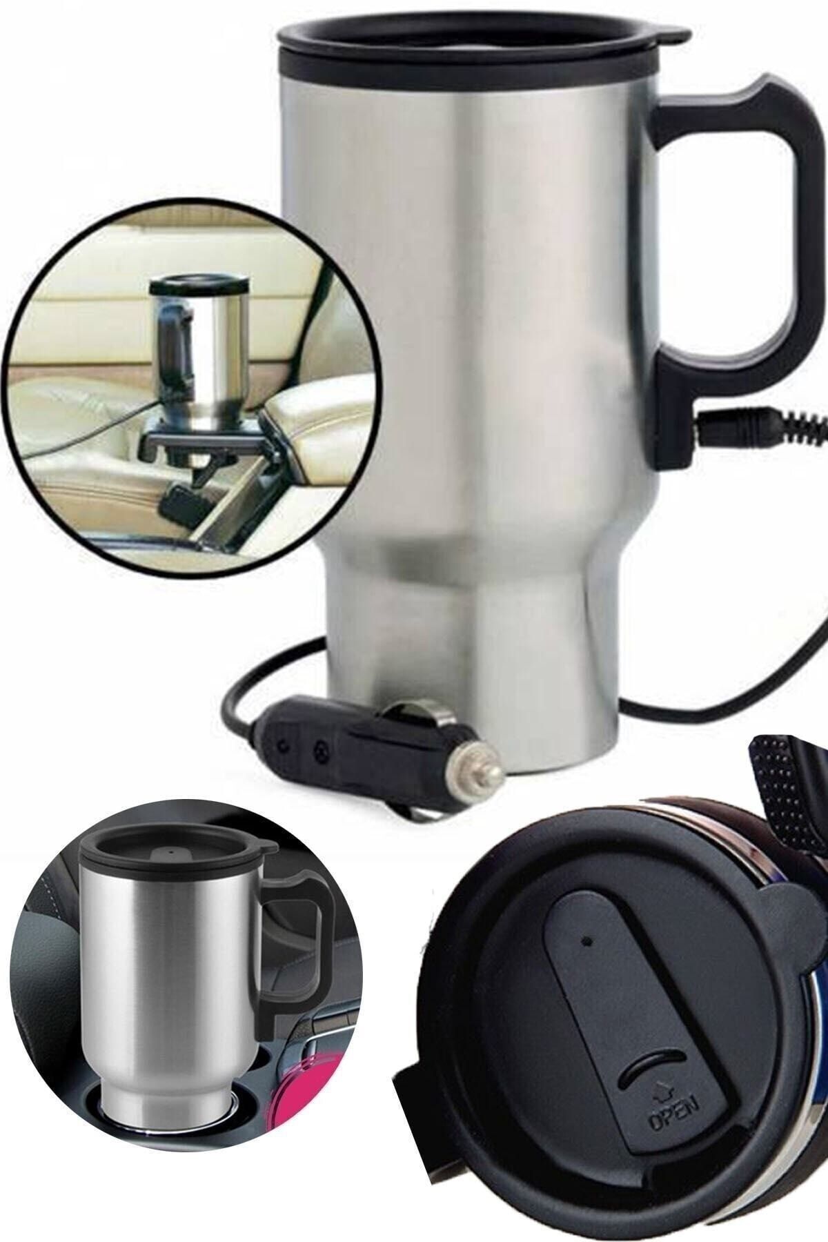 MELİORA Özel Üretim Araç İçi Metal Kupa Bardak - Premium Çelik Termos Kettle 12v 500ml