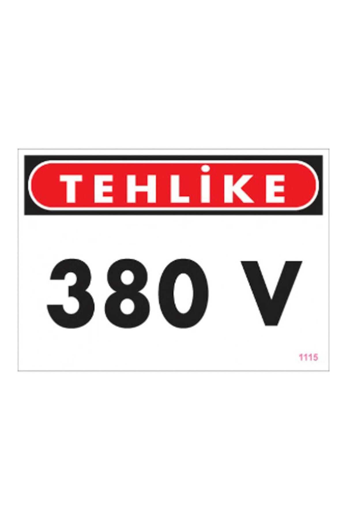 izmirdenet Uyari Levhalari ''Tehlike 380 V'' Pvc 21x29