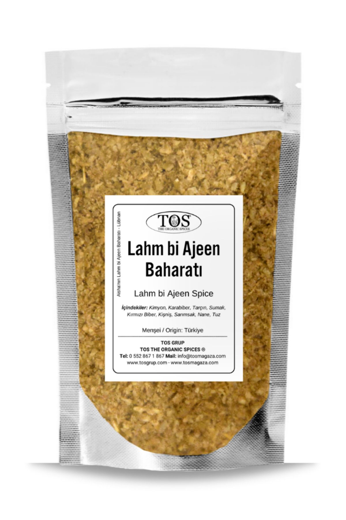 TOS The Organic Spices Aisha'nın Lahm bi Ajeen Baharatı 500 gr Aisha’s Lahm bi Ajeen Seasoning