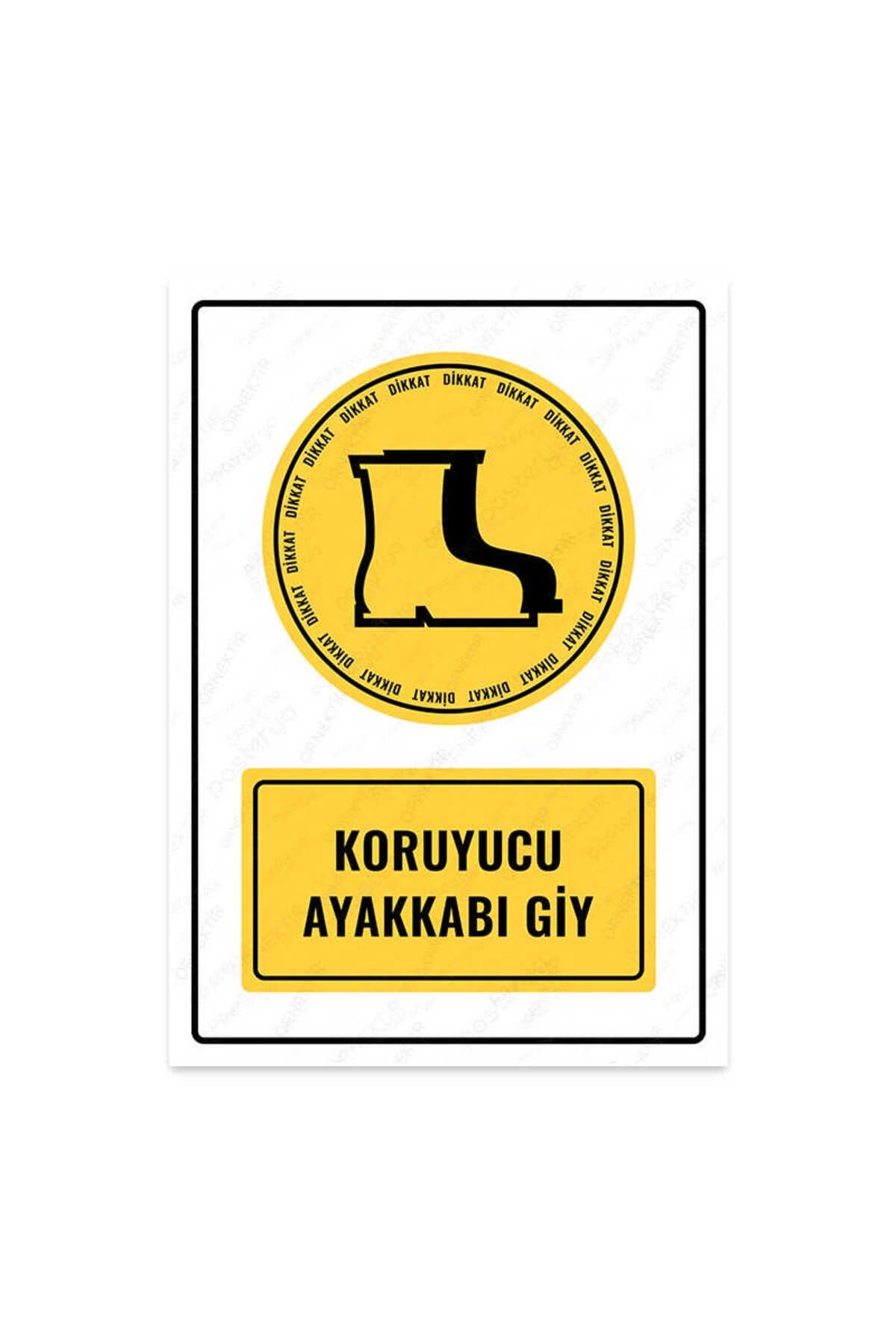 izmirdenet Ul1358-a4 - Koruyucu Ayakkabı Giy Uyarı Levhası (21,6×30,3CM)