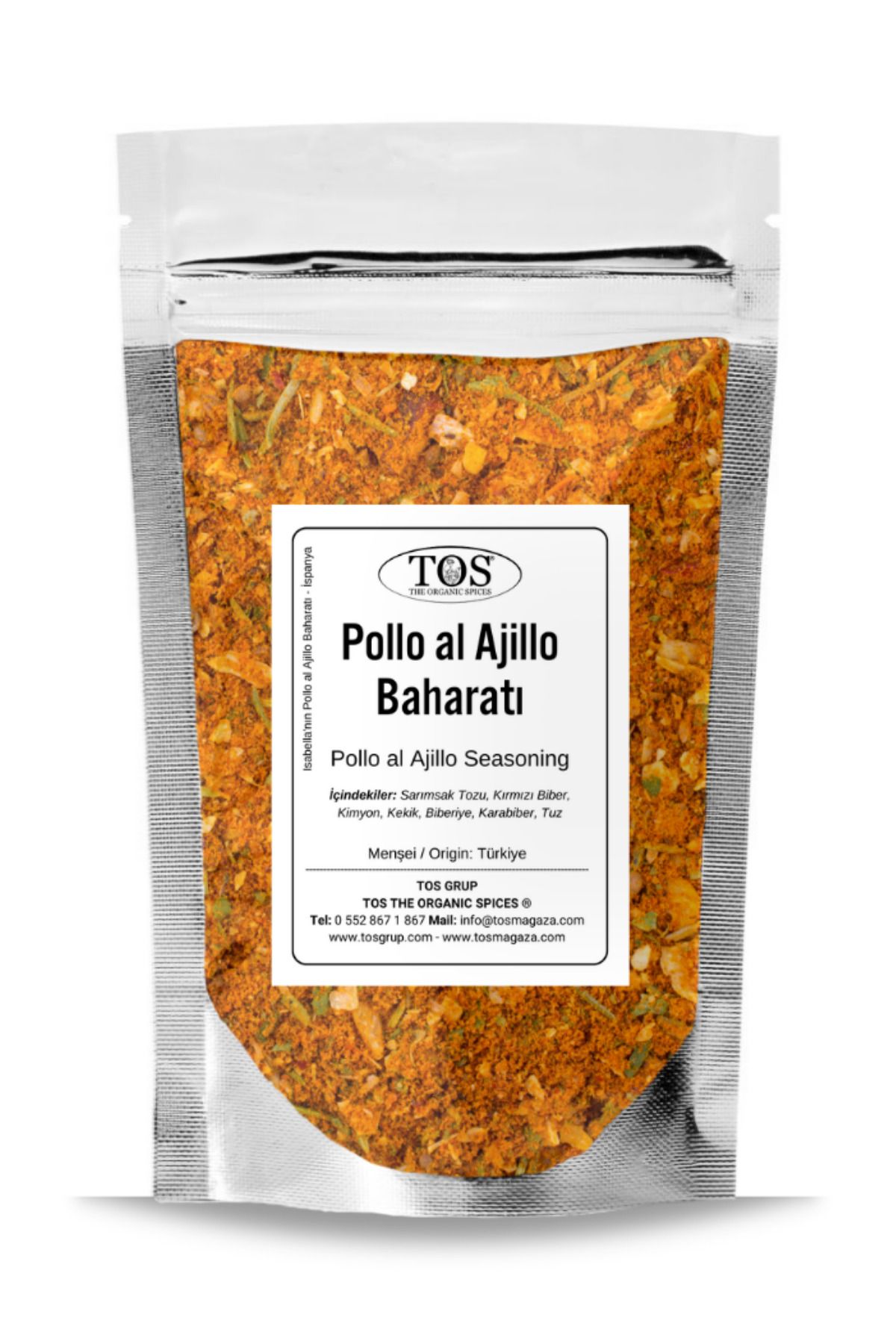 TOS The Organic Spices Isabella'nın Pollo al Ajillo Baharatı 500 gr Isabella’s Pollo al Ajillo Seasoning