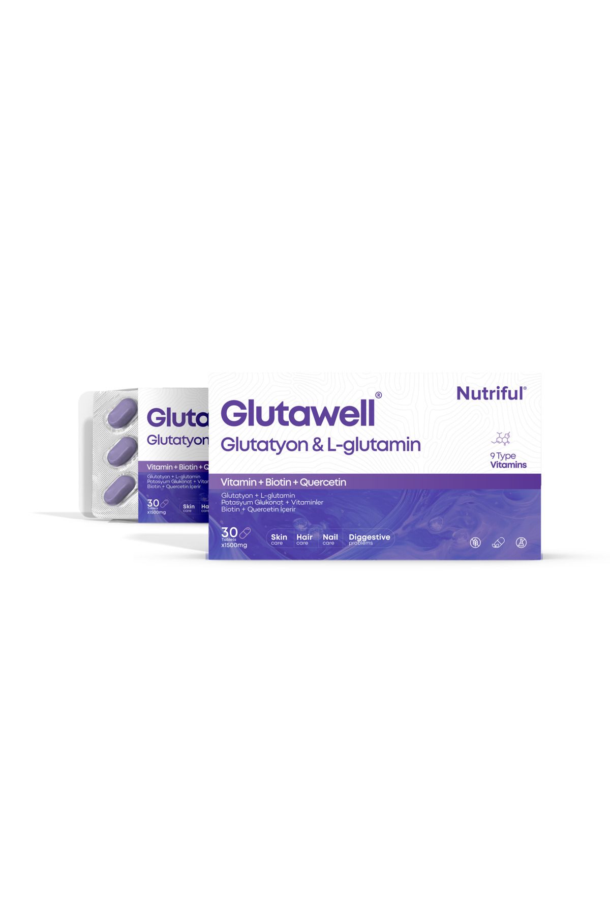 Nutriful Glutatyon Glutawell Ve L-Glutamin Içeren 30 Tablet