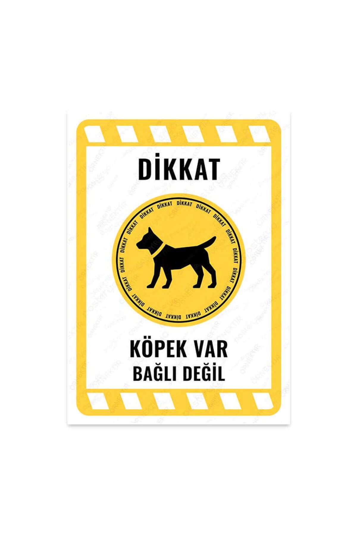 izmirdenet Ul2886-a4 - Dikkat Köpek Var Bağlı Değil Uyarı Levhası (21,6×30,3cm)