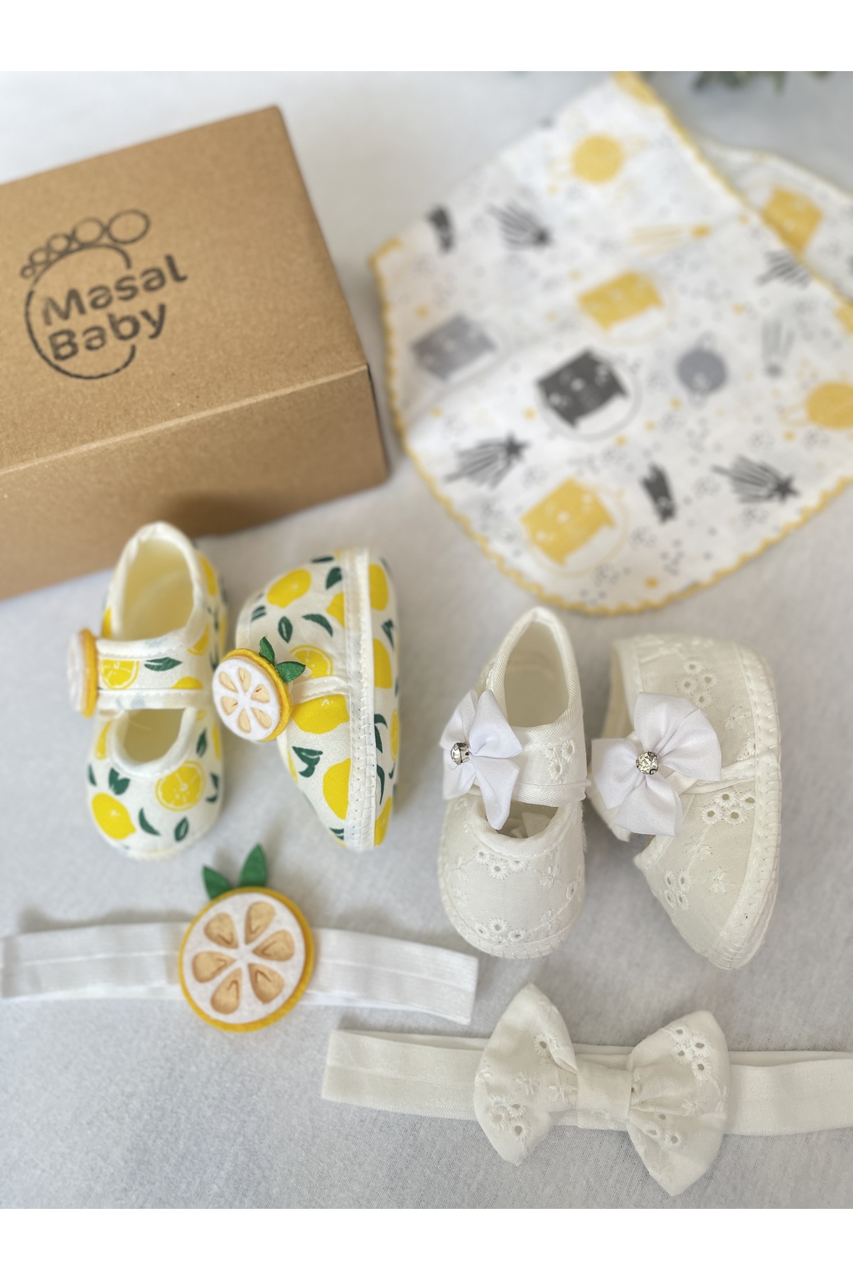 MASALBABY Saç Bantlı Bebek Mevlüt Patiği (ÇITÇITLI MAMA ÖNLÜĞÜ /OMUZ MENDİLİ HEDİYELİ) /yeni Doğan Hediyelik fotoğrafı 4 (önizleme)