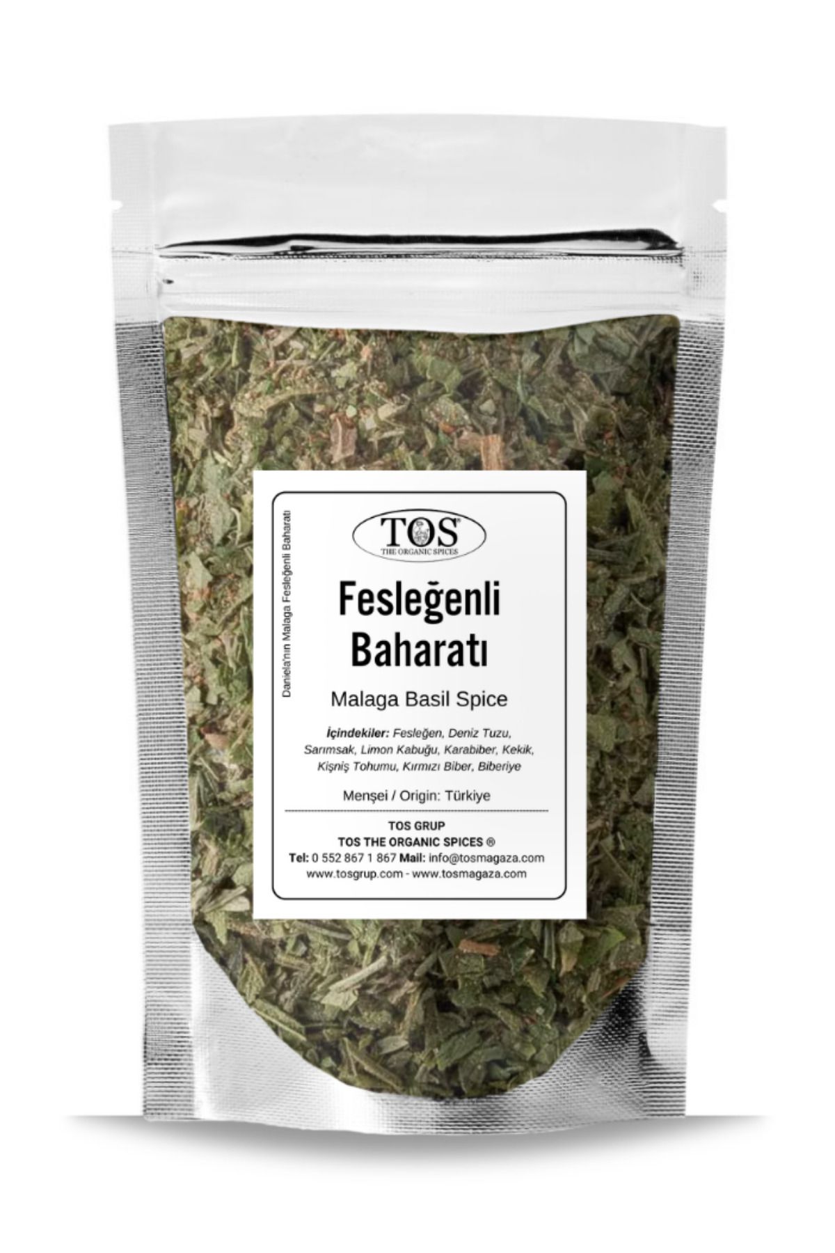 TOS The Organic Spices Daniela'nın Malaga Fesleğenli Baharatı 100 gr Daniela's Malaga Basil Spice