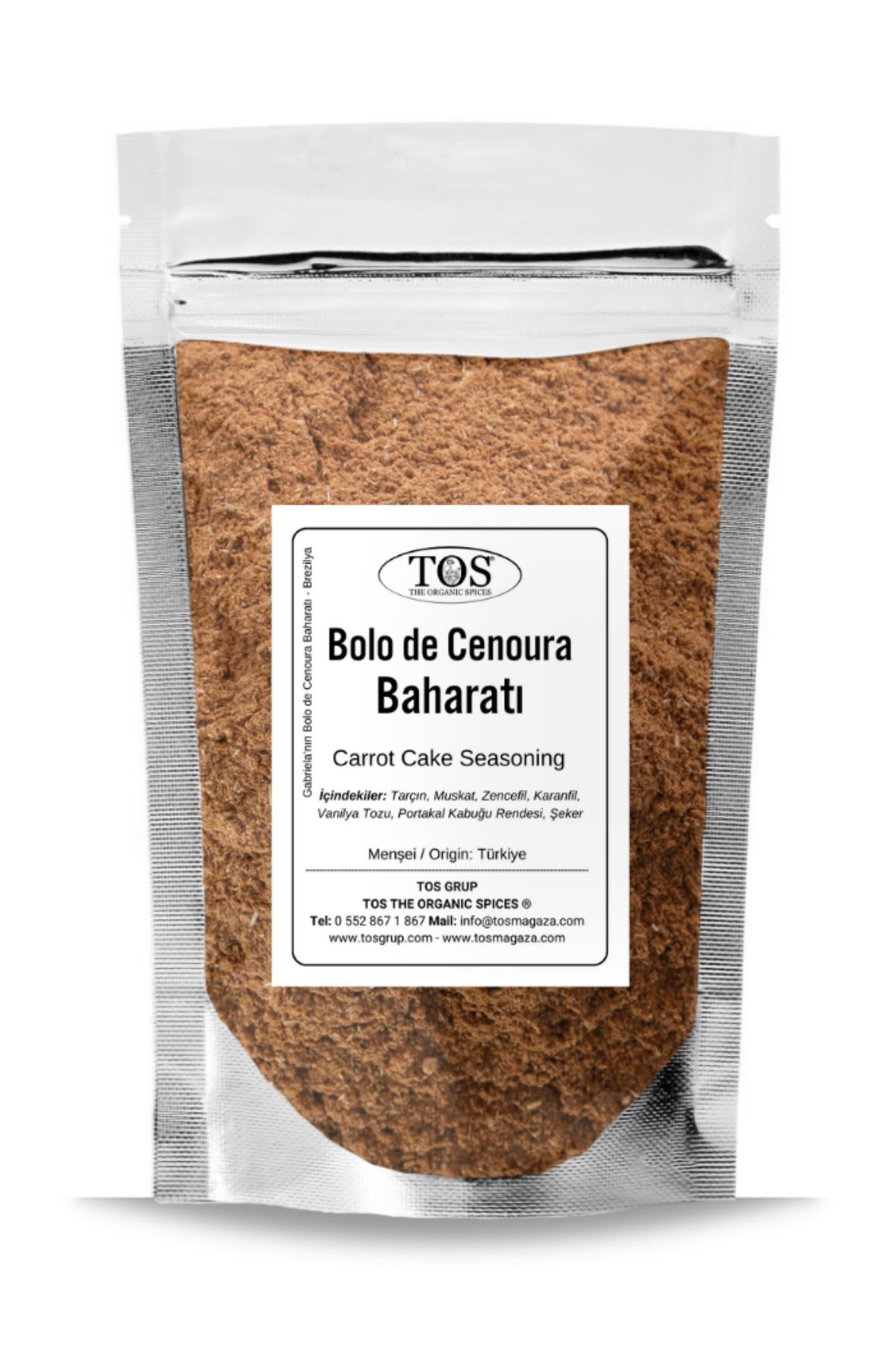 TOS The Organic Spices Gabriela'nın Bolo de Cenoura Baharatı 500 gr Gabriela’s Carrot Cake Seasoning